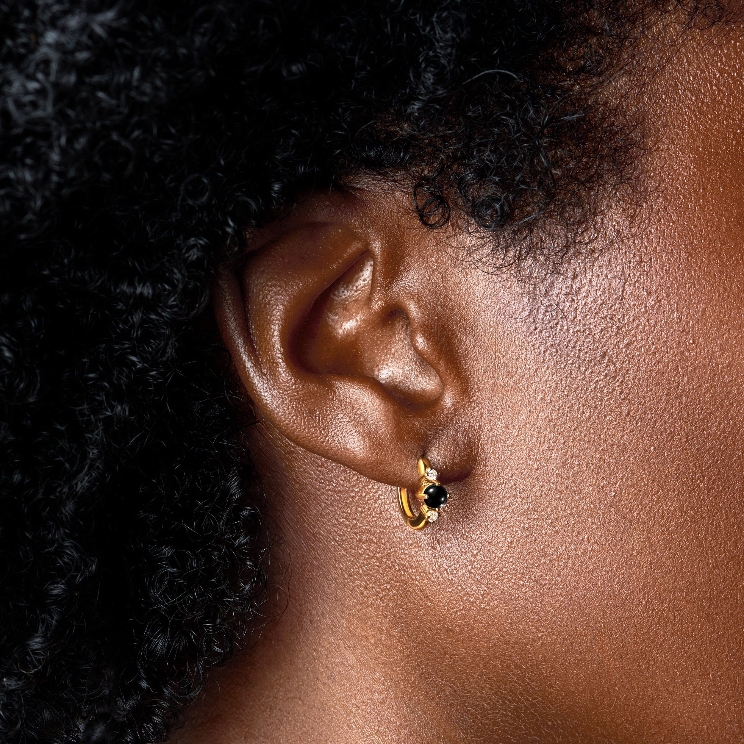 Black Obsidian Earrings - Loveliness Hoops - Image 8