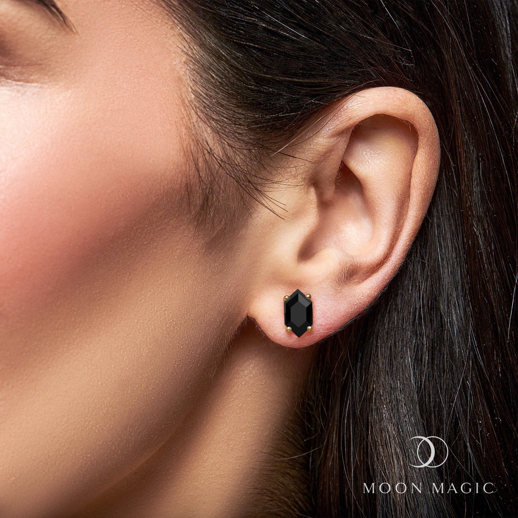 Black Obsidian Earrings - Serenity Studs - Image 6