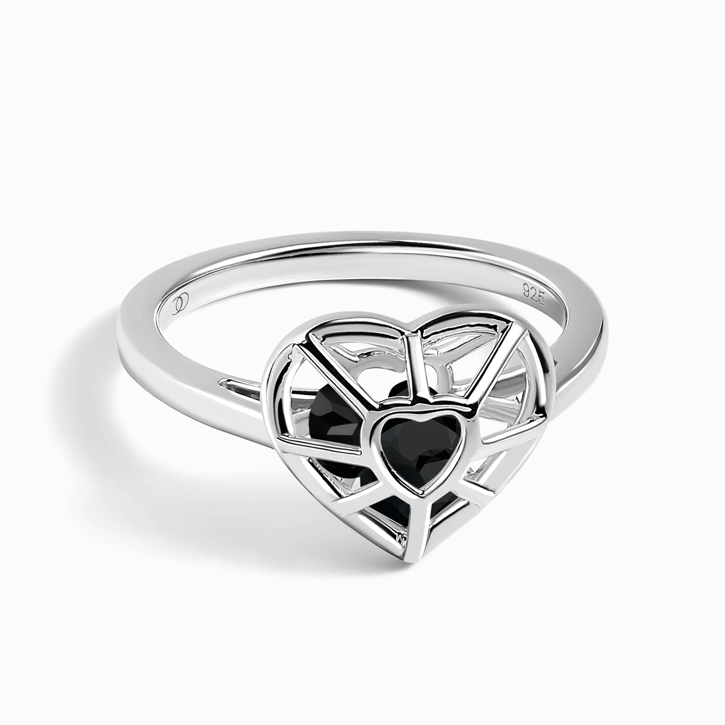 Black Obsidian Fidget Ring - Heart in Motion