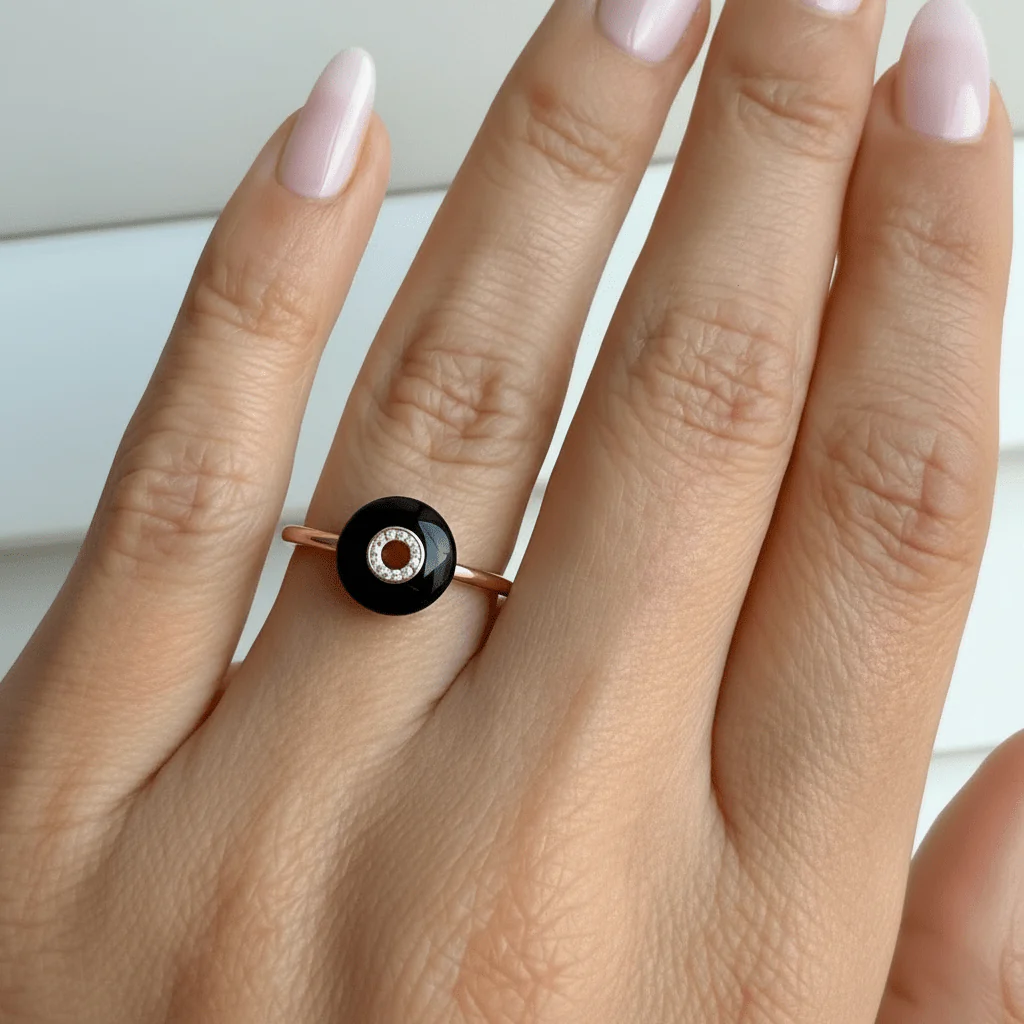 Black Obsidian Fidget Ring - Liora - Image 4