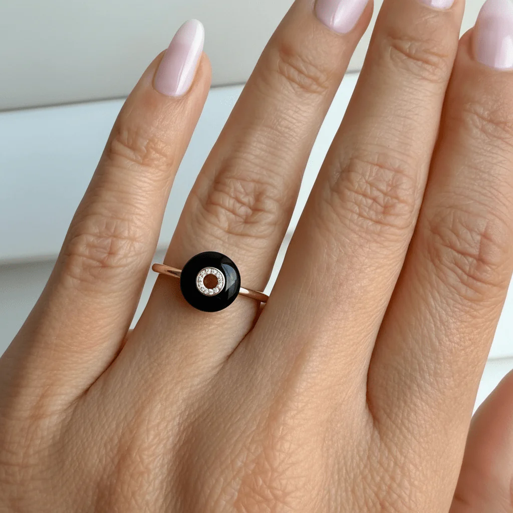 Black Obsidian Fidget Ring - Liora - Image 6
