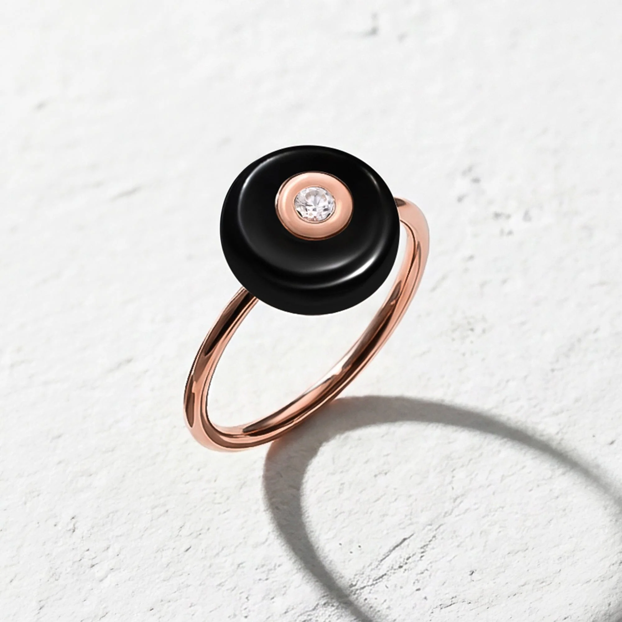 Black Obsidian Fidget Ring - Ora - Image 3
