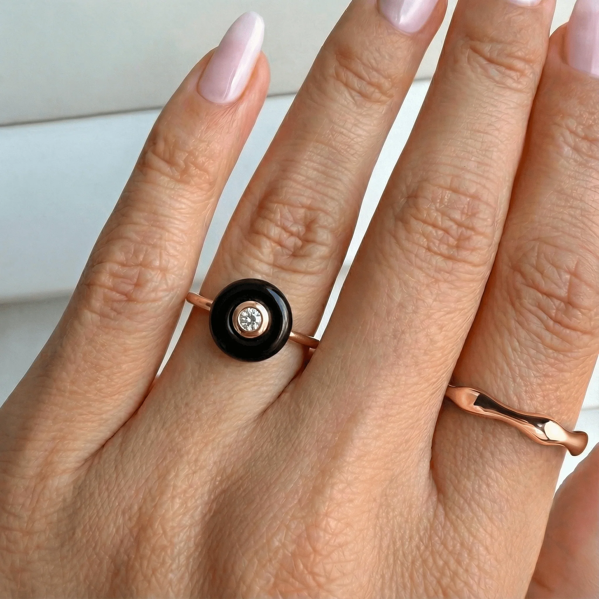 Black Obsidian Fidget Ring - Ora - Image 4