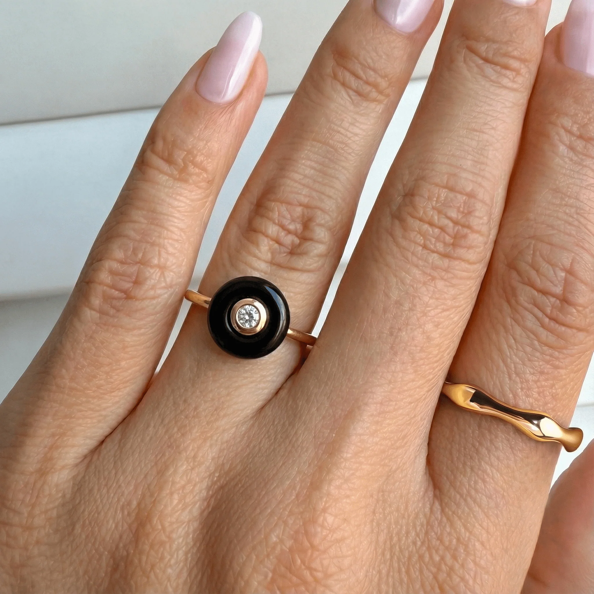 Black Obsidian Fidget Ring - Ora - Image 6