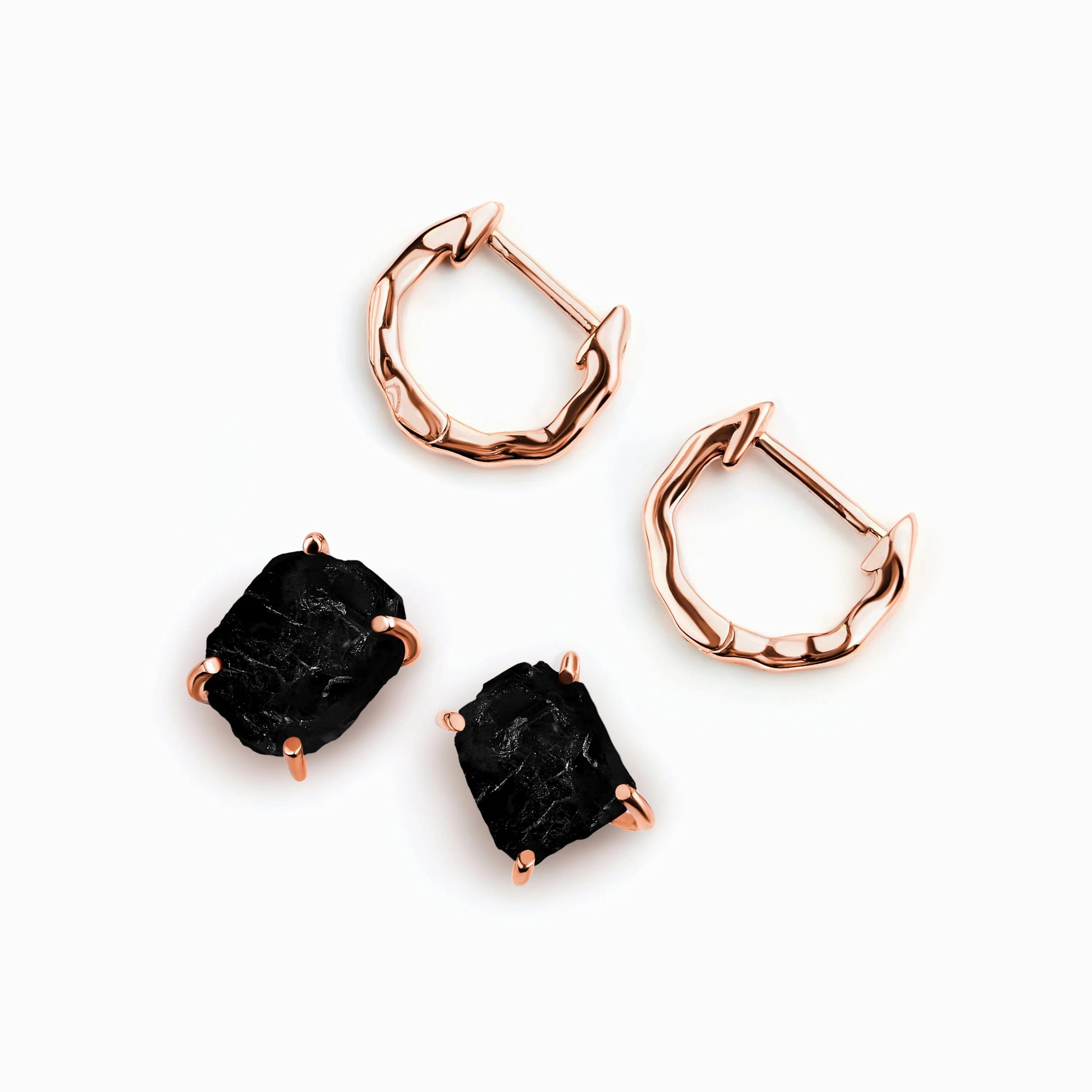 Black Obsidian Hoop Earring Set - Pure Power - Image 3