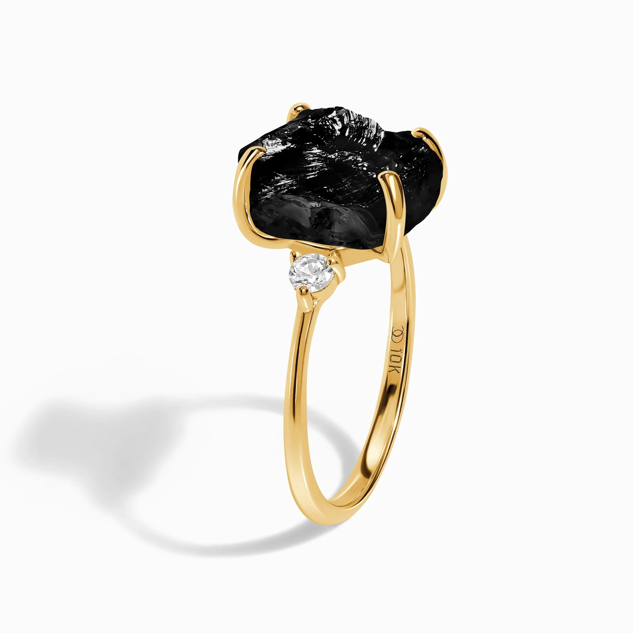Black Obsidian Lab Diamond Ring - Raw Allure - Image 16