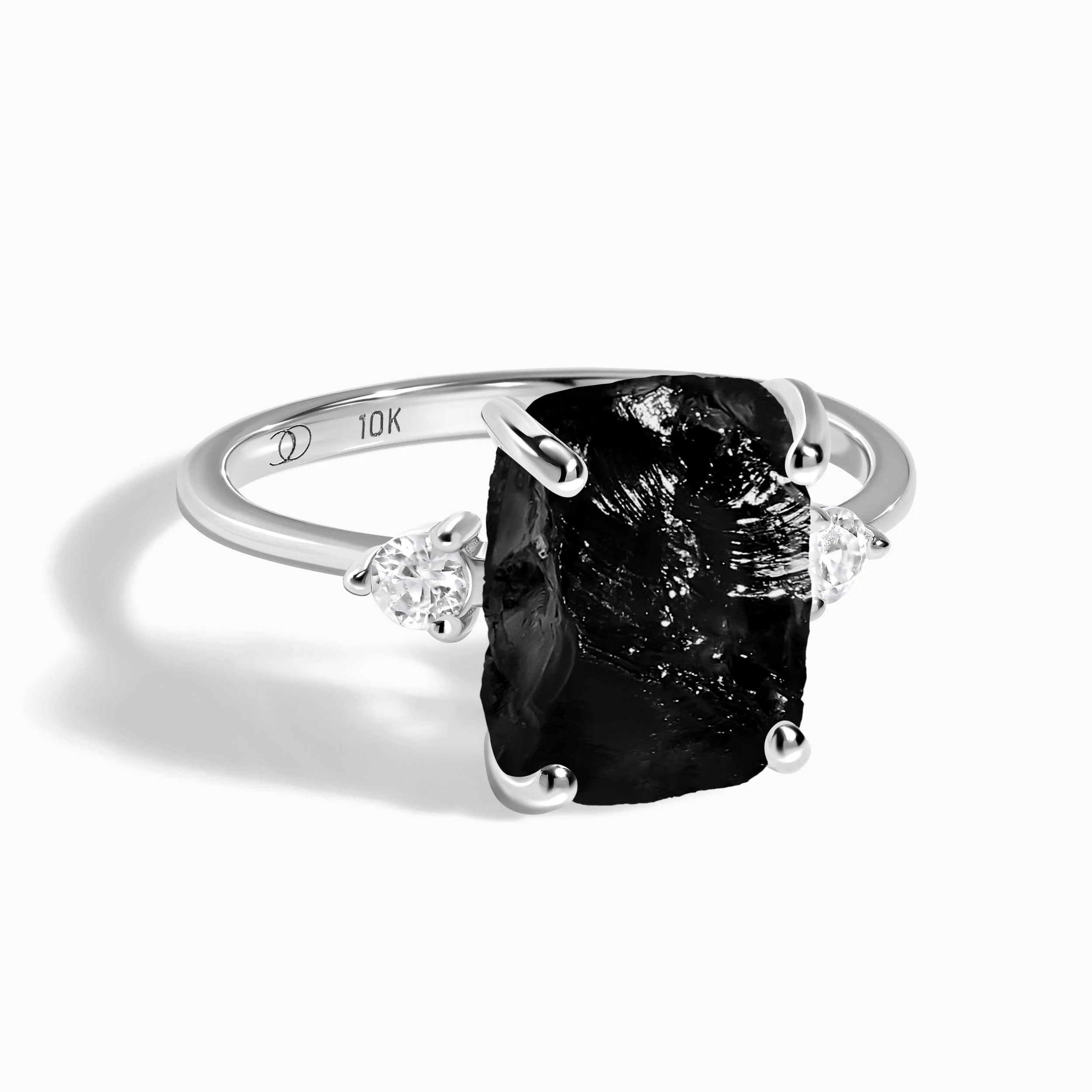 Black Obsidian Lab Diamond Ring - Raw Allure - Image 3