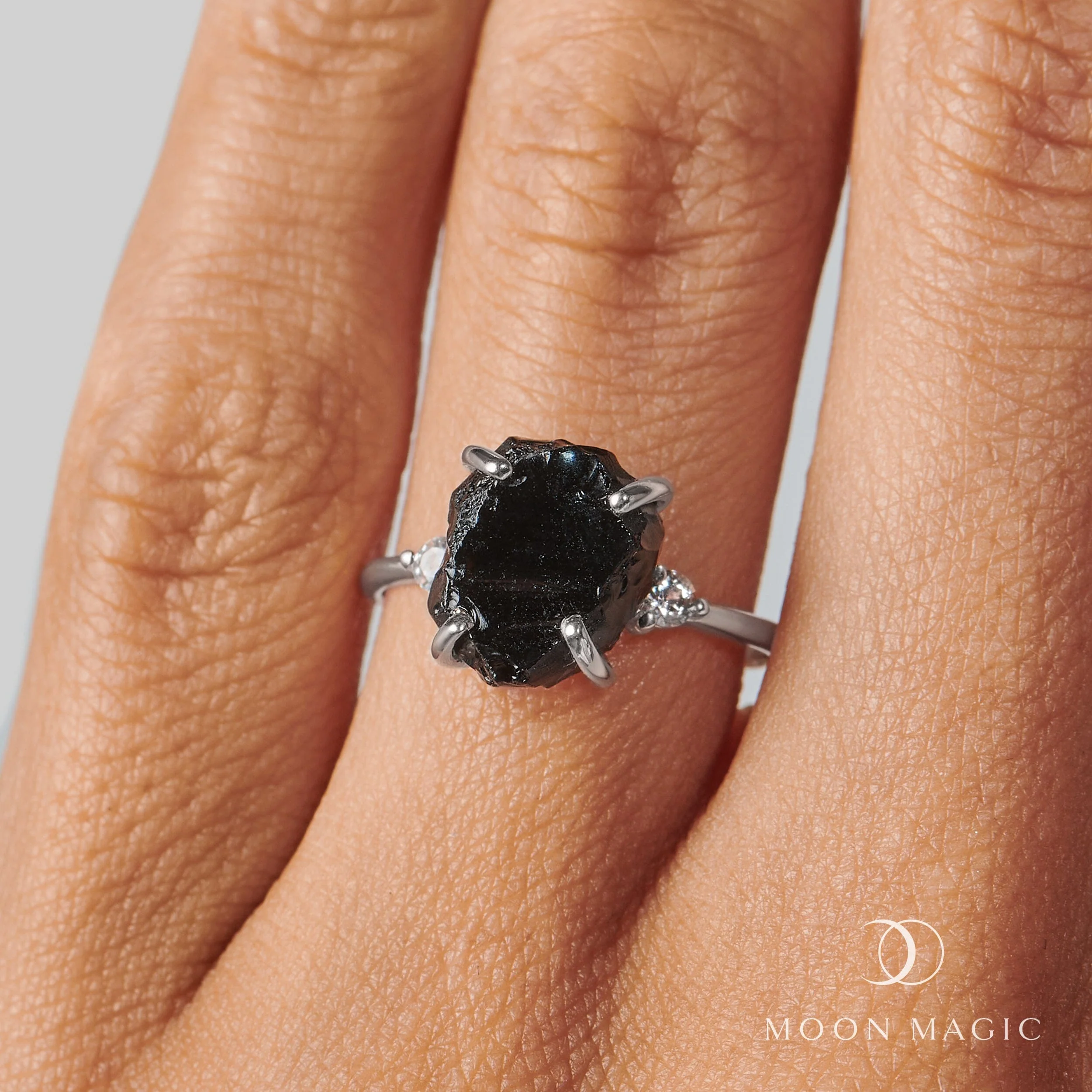 Black Obsidian Lab Diamond Ring - Raw Allure - Image 4