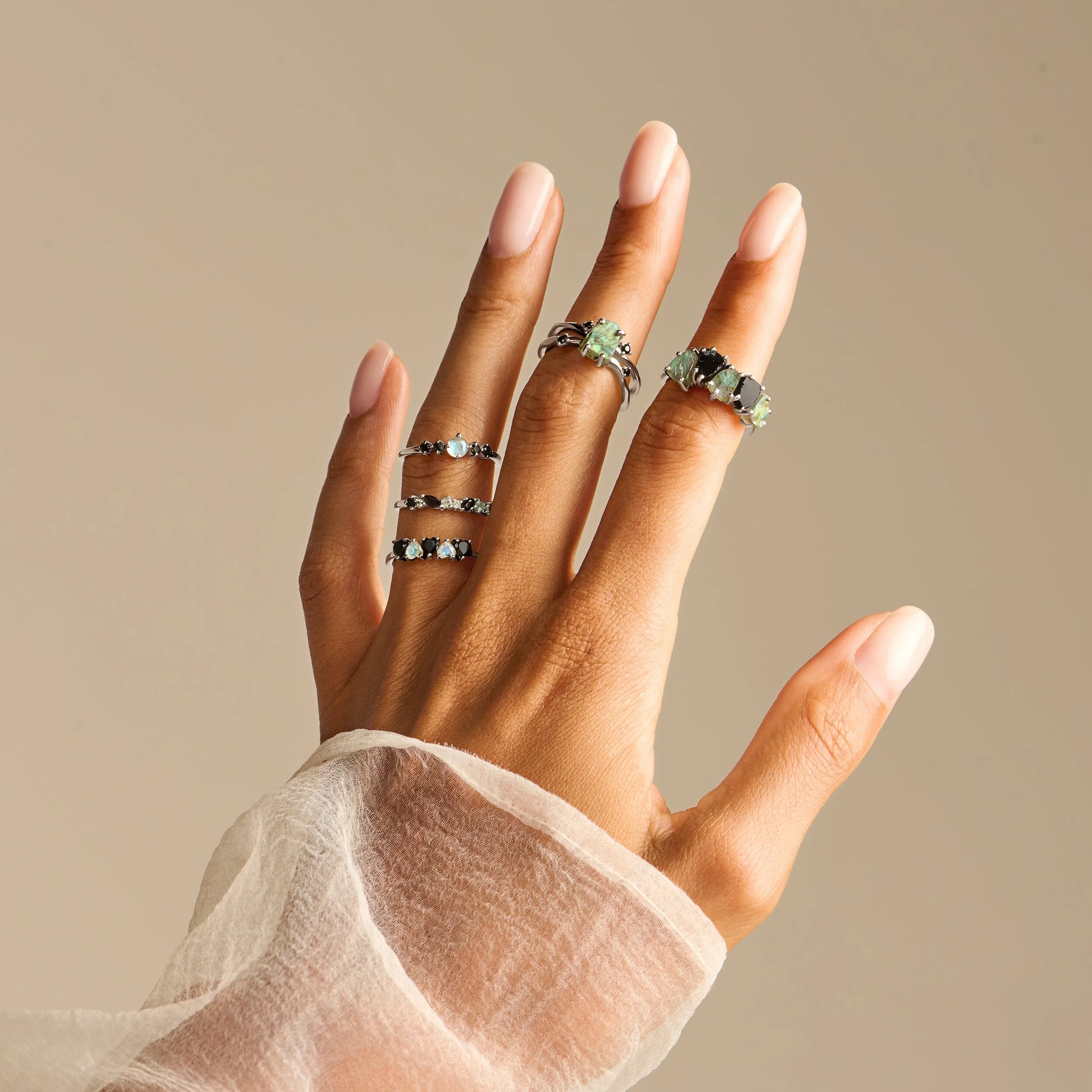 Black Obsidian Labradorite Ring - Crush On You - Image 9