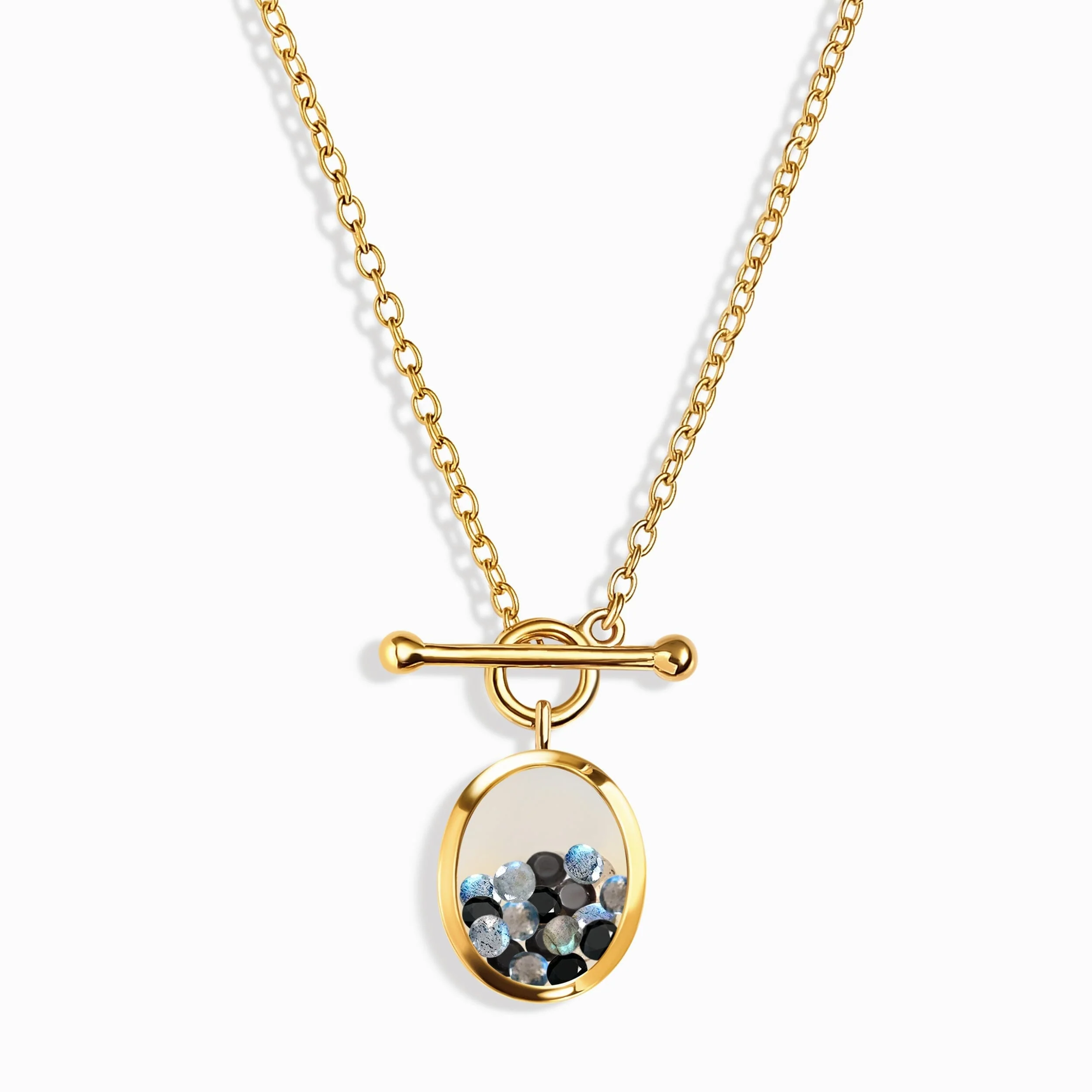 Black Obsidian Labradorite T-Lock Necklace - Halo of Calm - Image 16