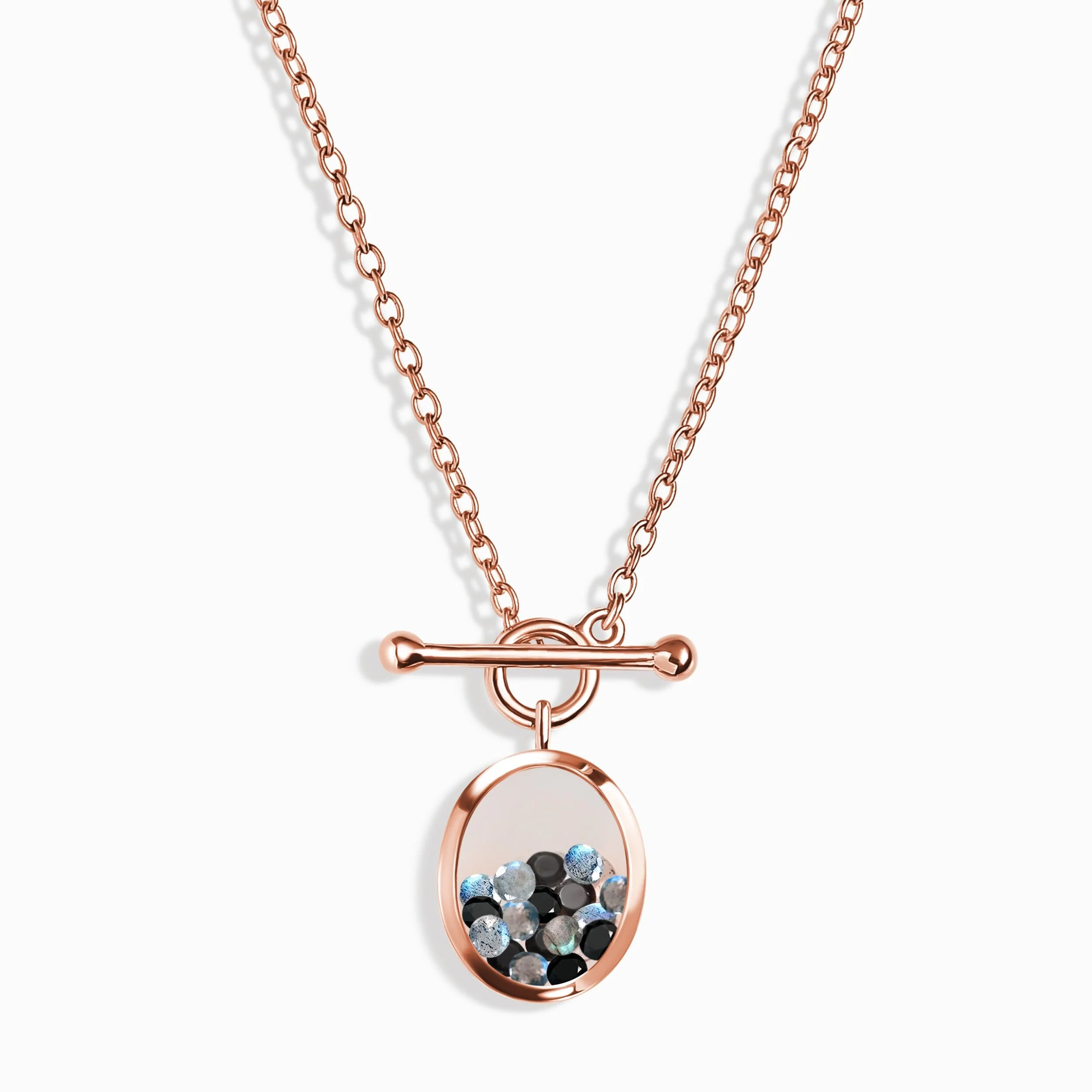 Black Obsidian Labradorite T-Lock Necklace - Halo of Calm - Image 3