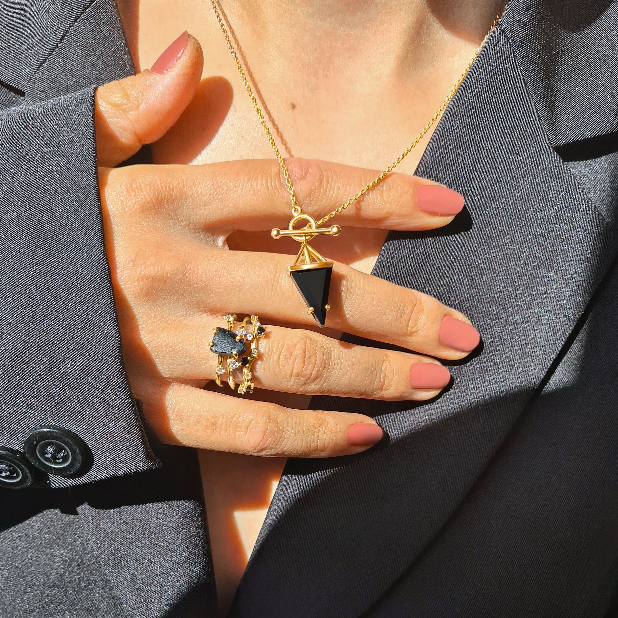Black Obsidian Necklace - Heroine T-Lock - Image 15