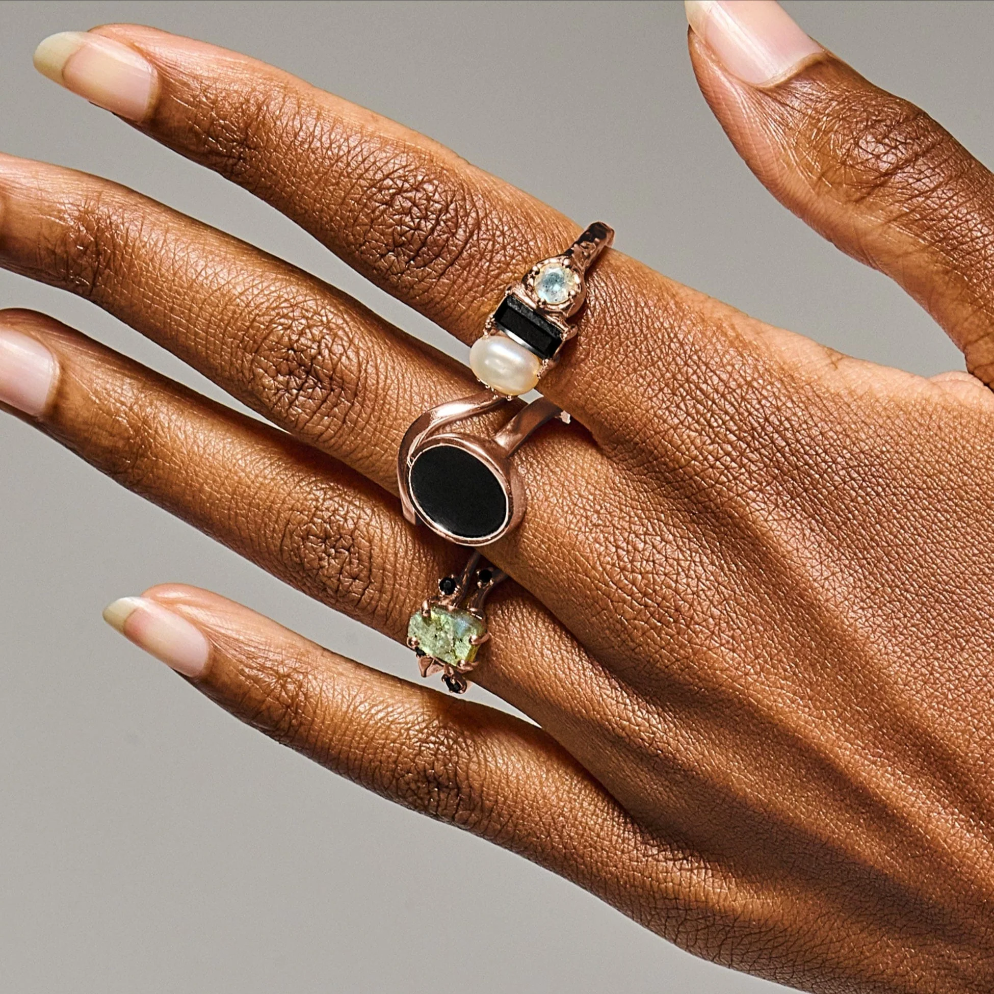 Black Obsidian Pearl Ring - Treasure - Image 14