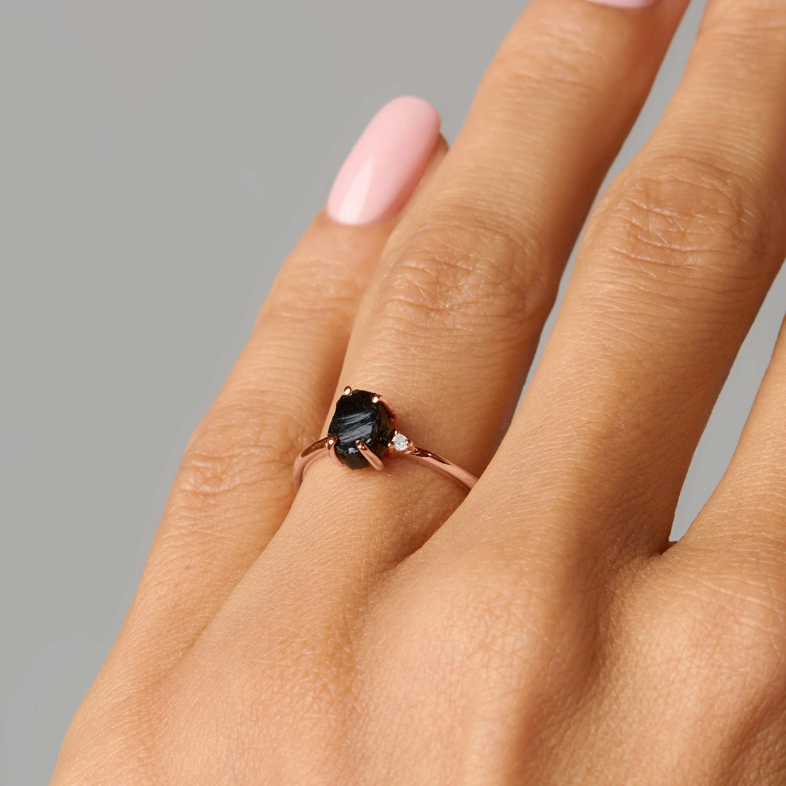 Black Obsidian Ring - Petite Raw Allure - Image 10
