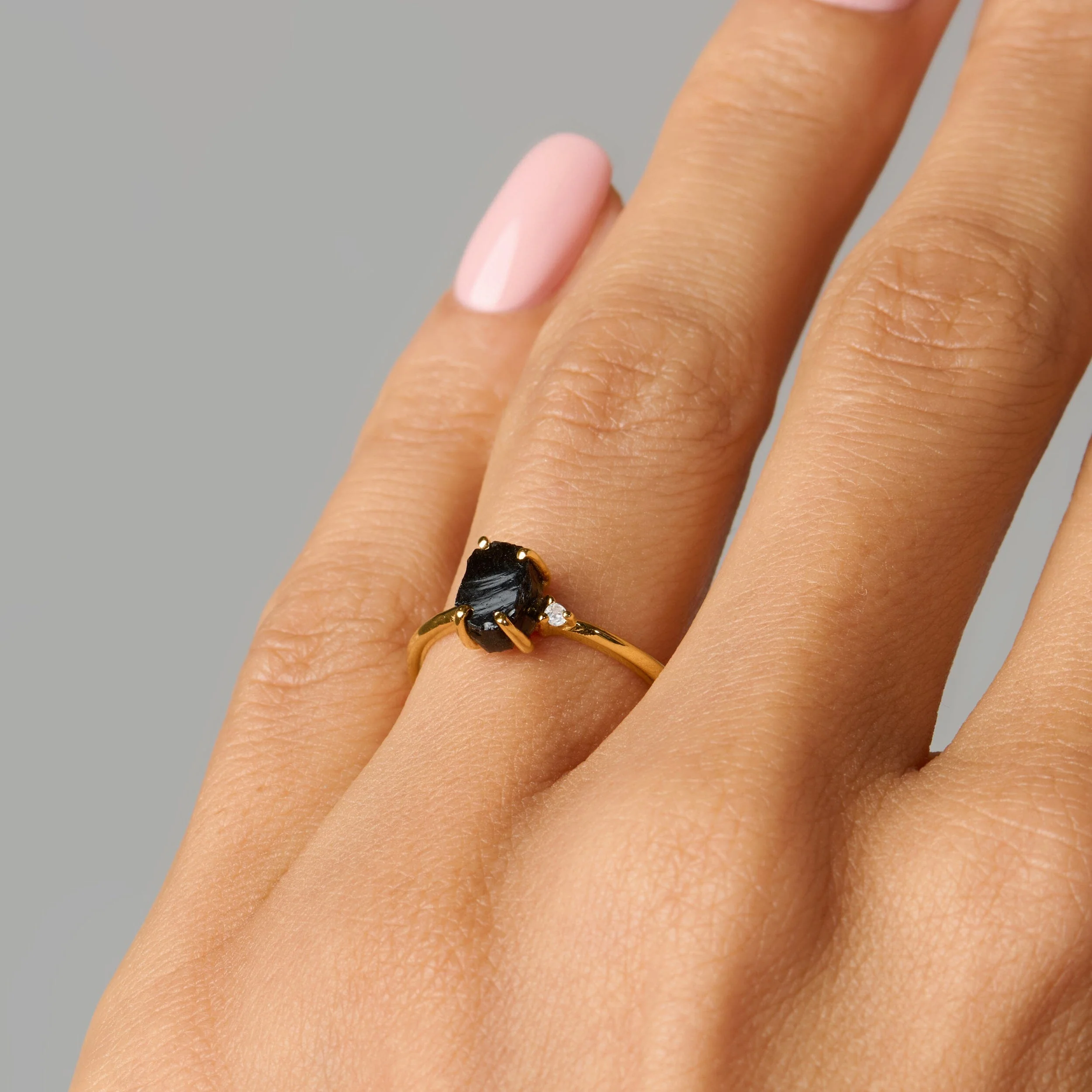 Black Obsidian Ring - Petite Raw Allure - Image 12