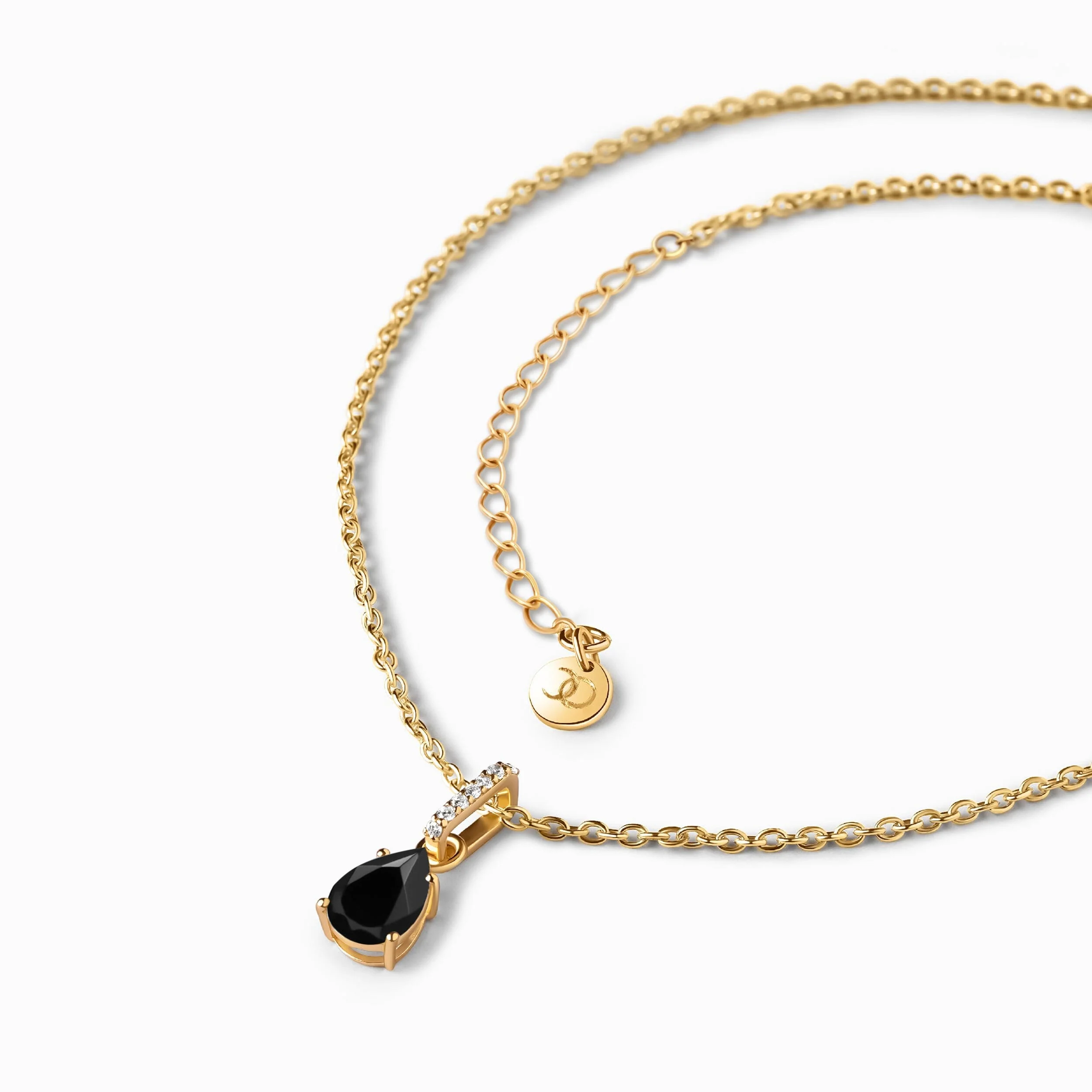 Black Onyx Birthstone Sway Necklace & Herringbone Chain - Image 10