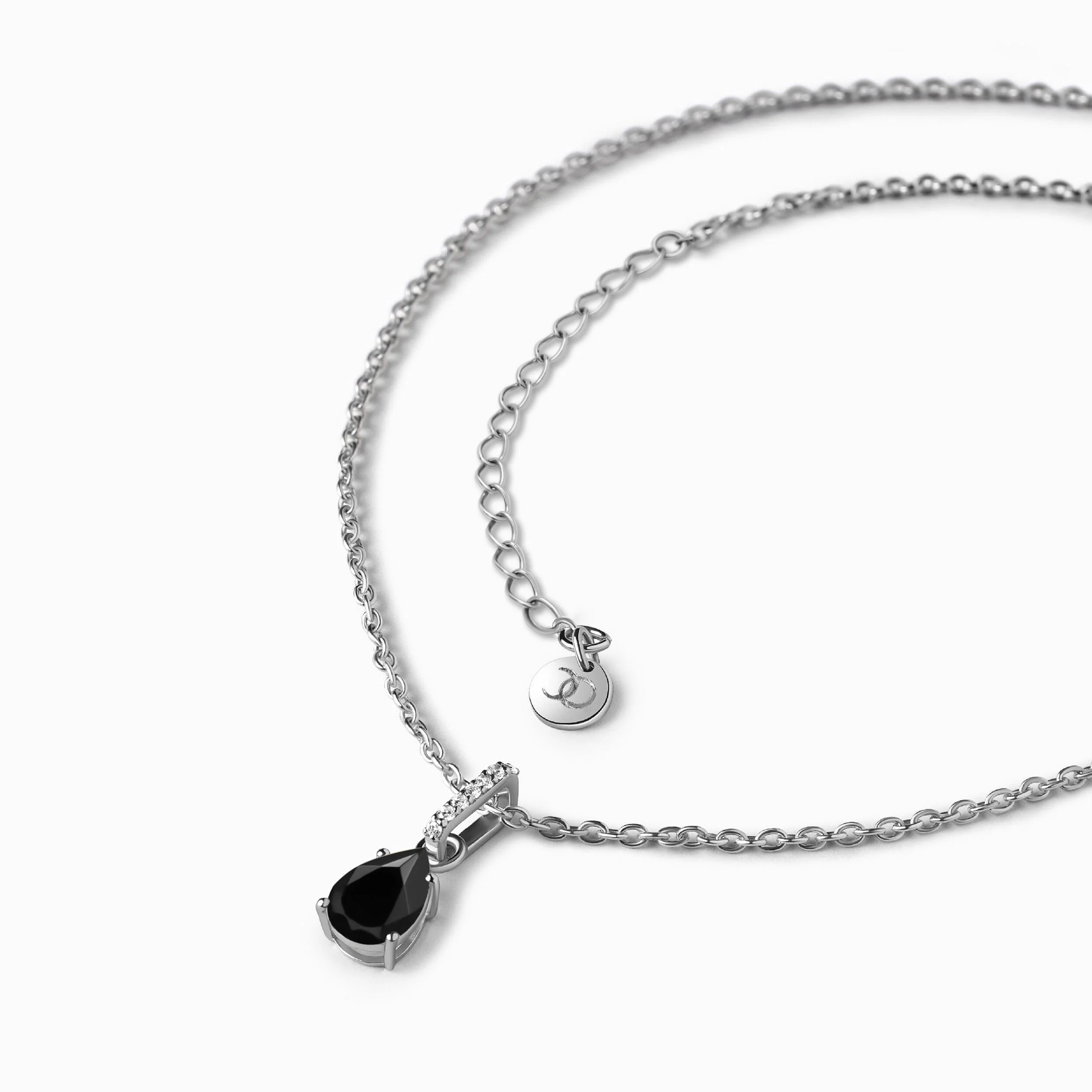 Black Onyx Birthstone Sway Necklace & Herringbone Chain - Image 8