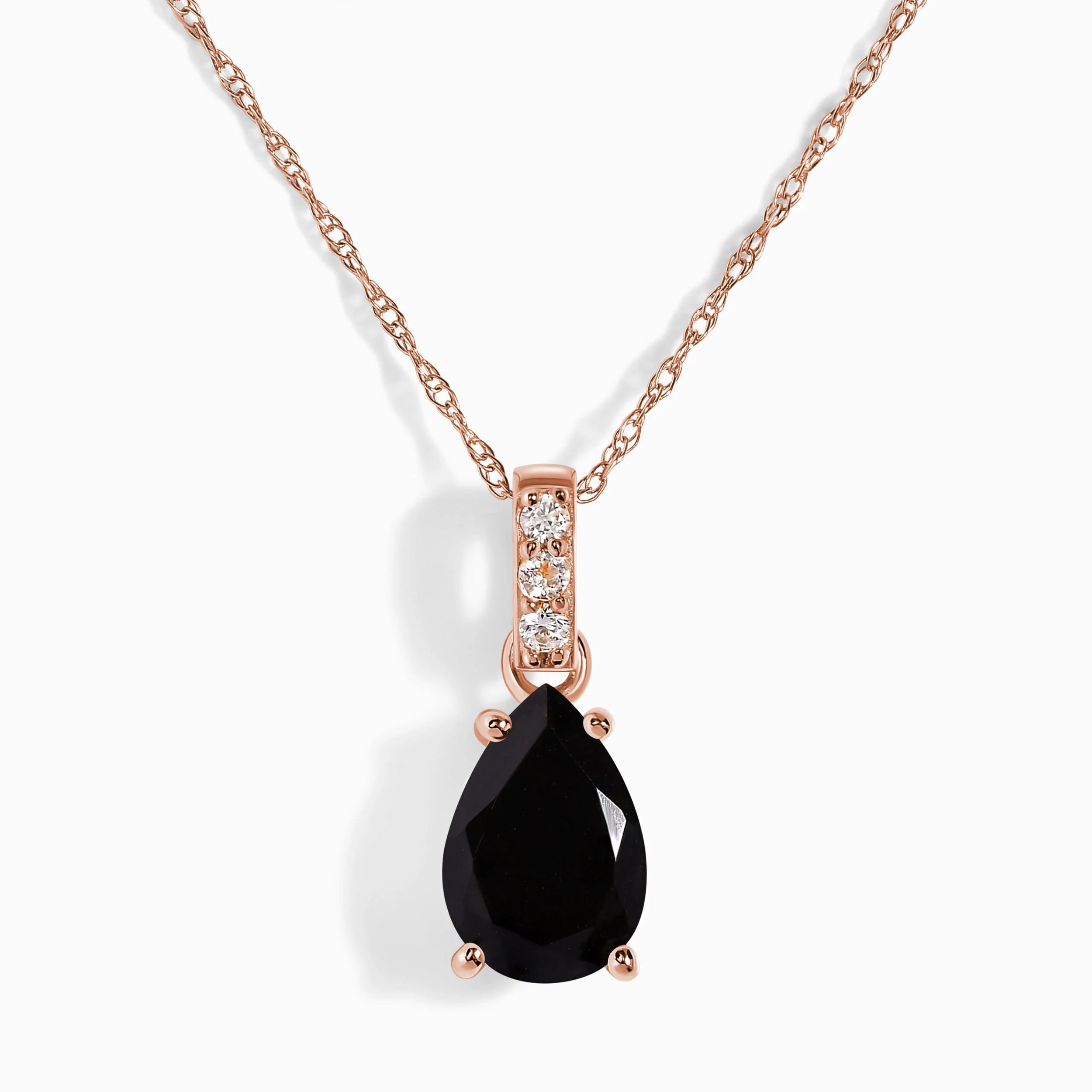 Black Onyx Diamond Necklace Sway - December Birthstone - Image 3