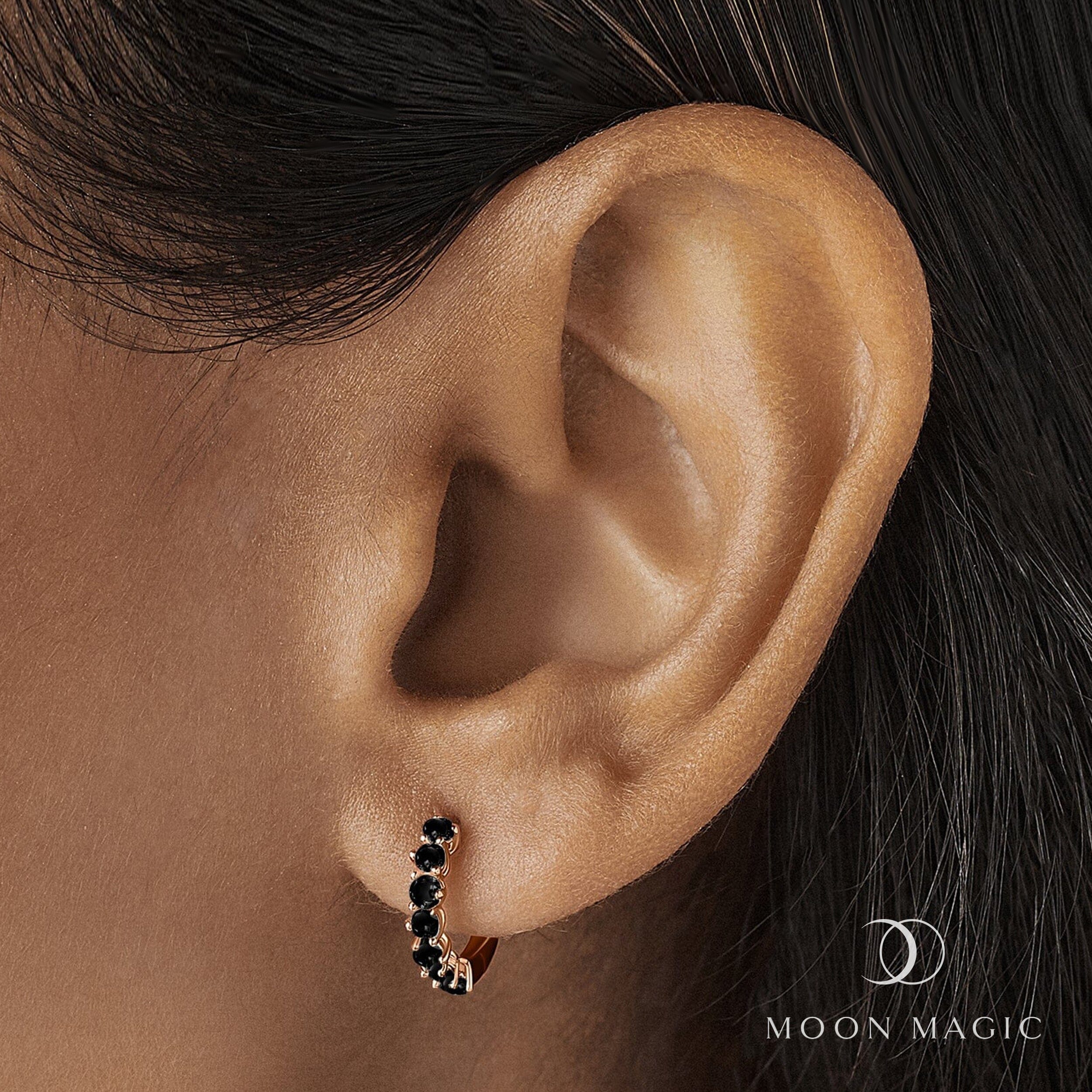 Black Onyx Earrings - Bonny Hoops - Image 4