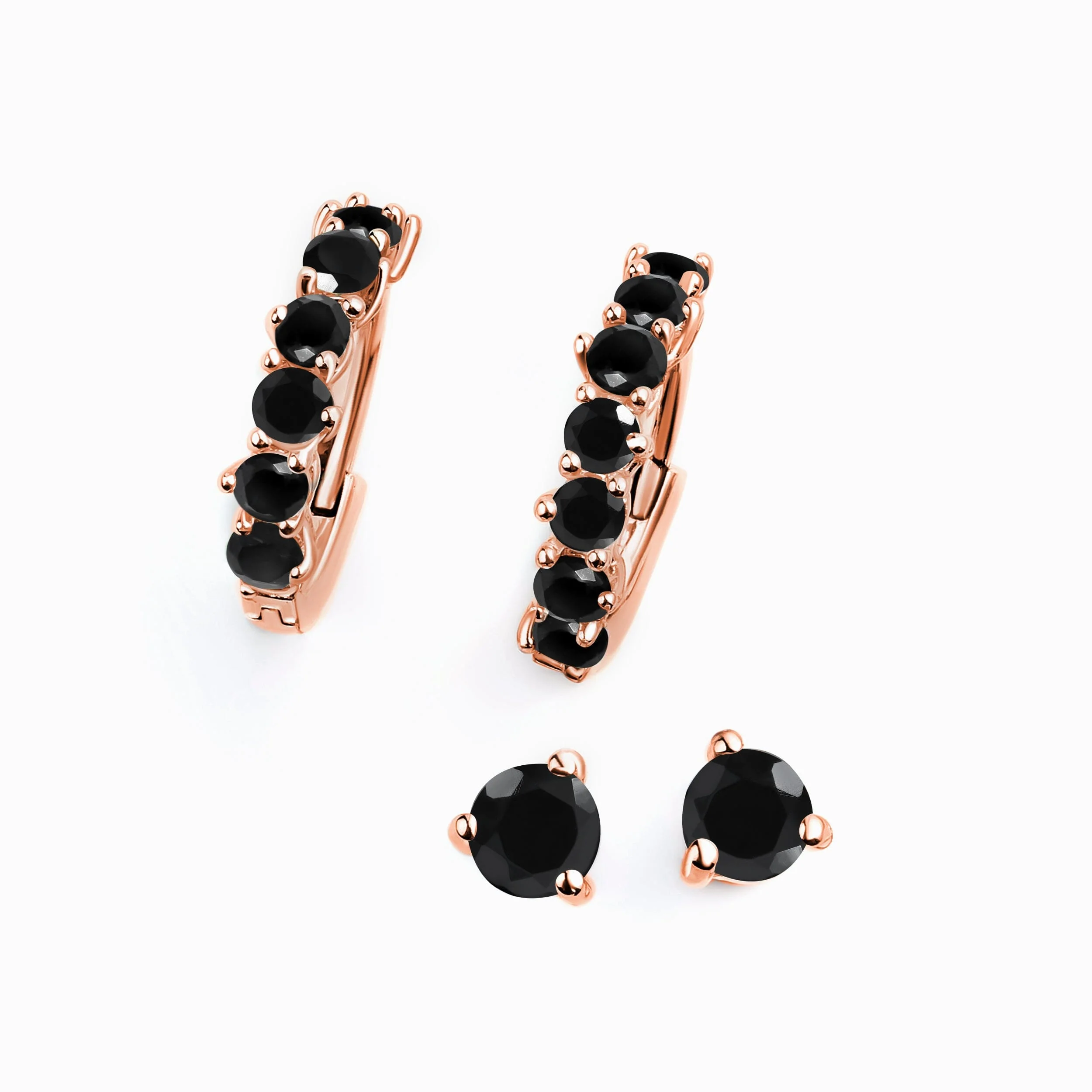 Black Onyx Hoop Earring Set - High Vibes - Image 3