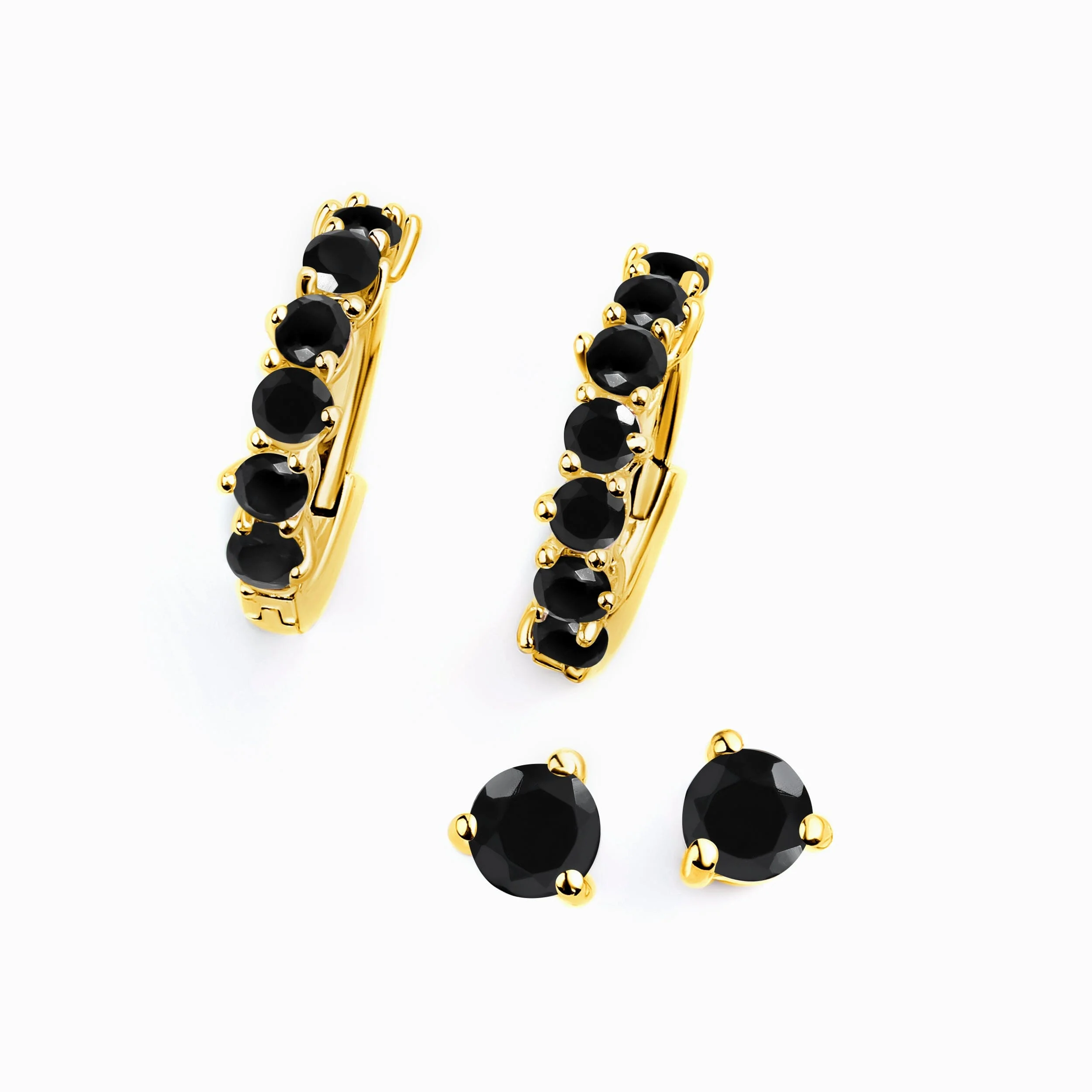 Black Onyx Hoop Earring Set - High Vibes - Image 5