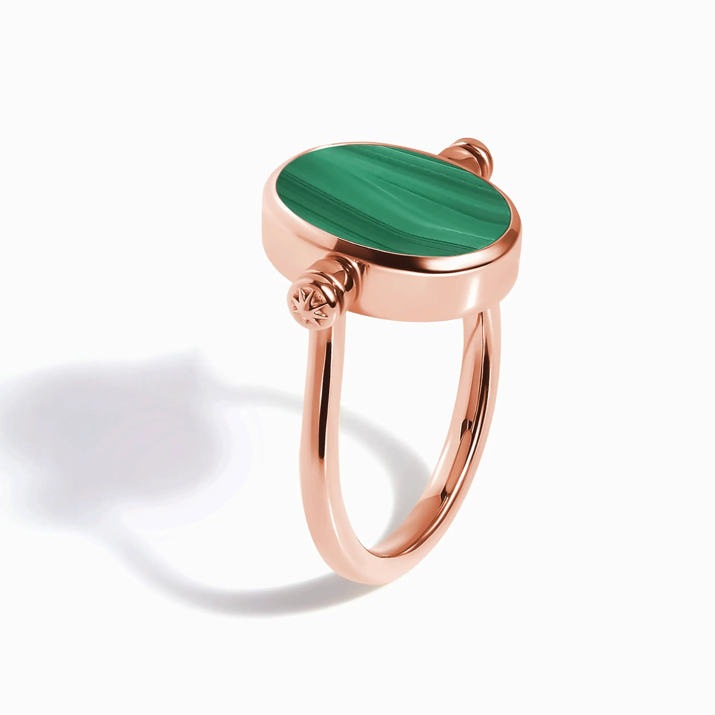 Black Onyx Malachite Fidget Ring - Spinning Enfolded - Image 5