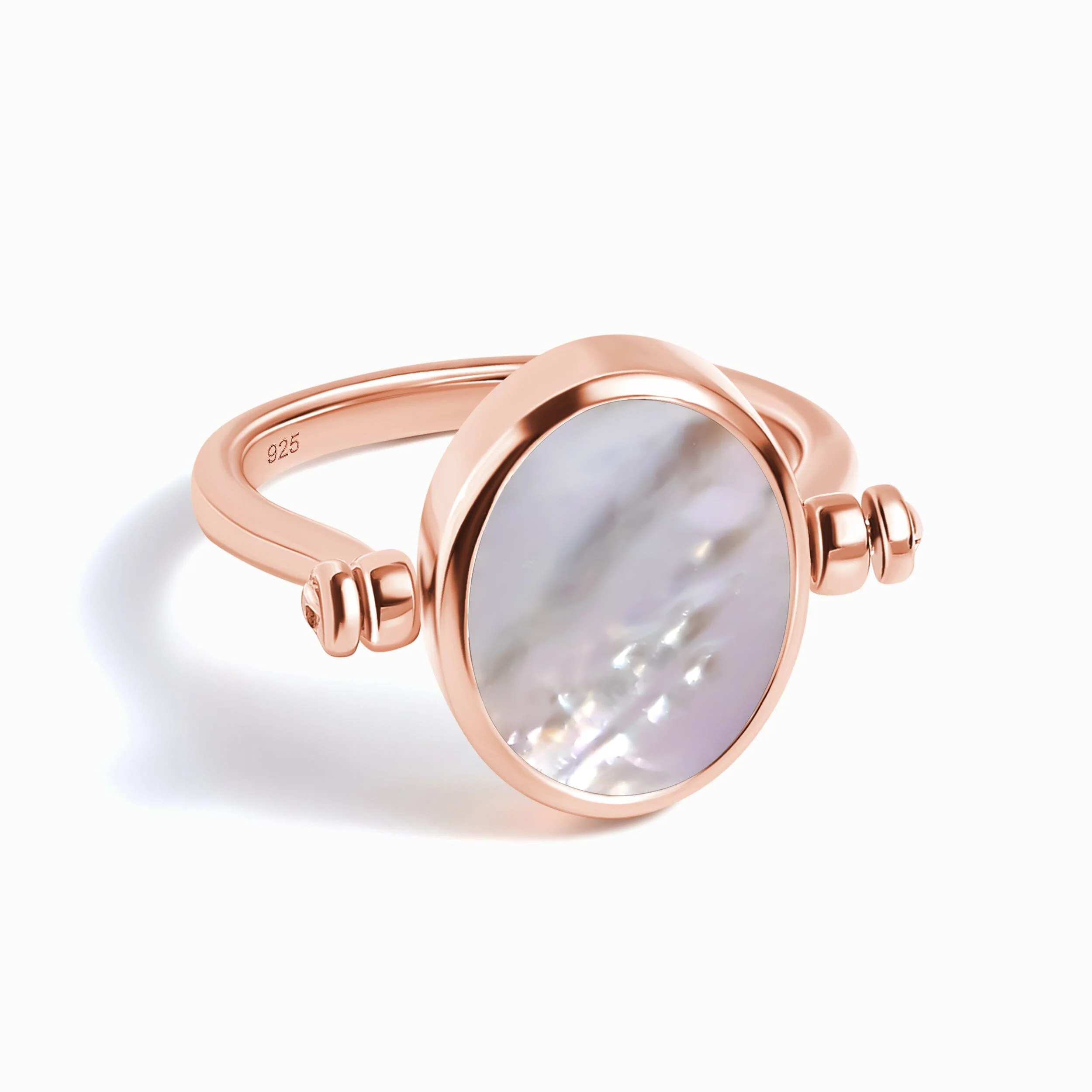 Black Onyx Mother of Pearl Fidget Ring - Spinning Enfolded - Image 36