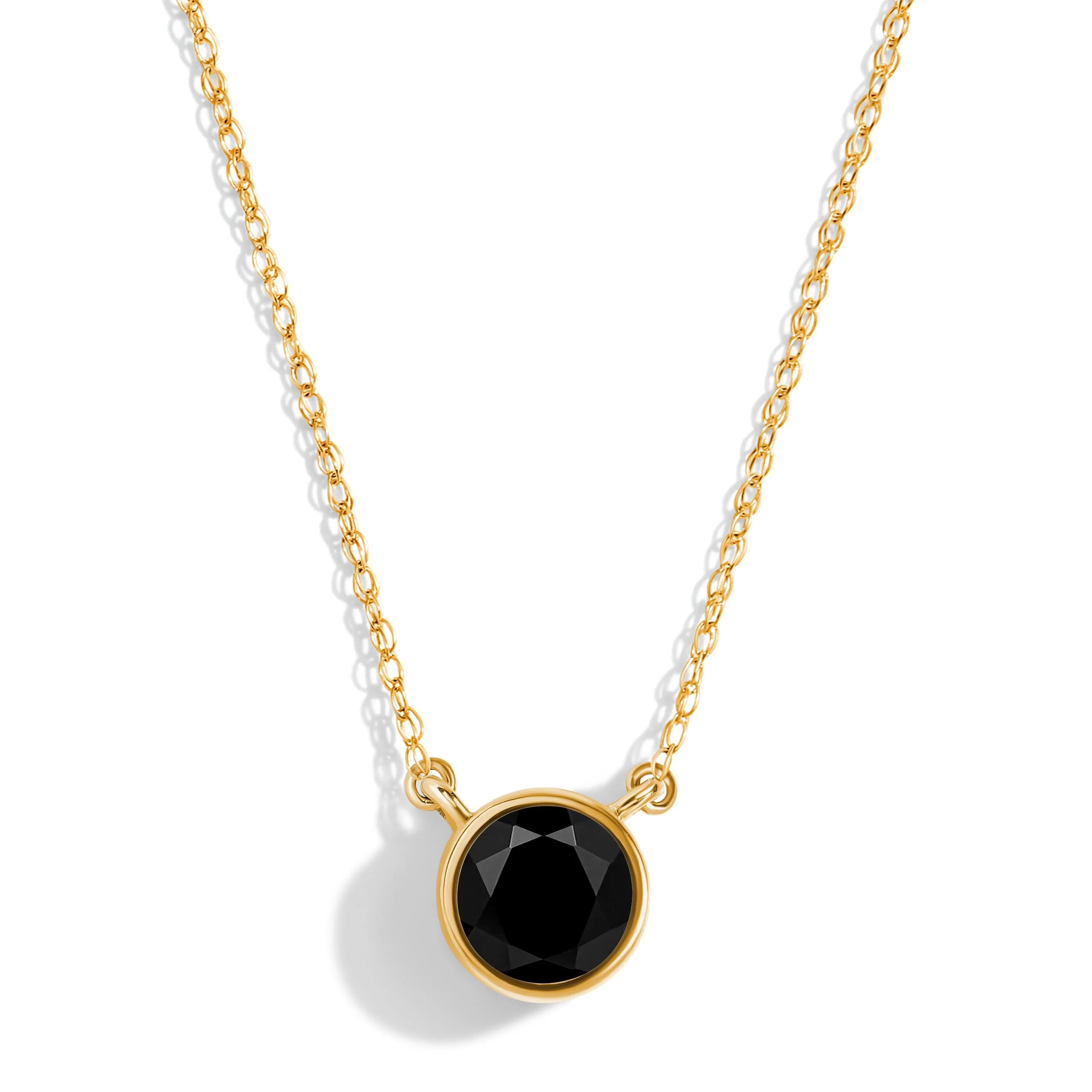 Black Onyx Necklace - Solitaire - Image 3