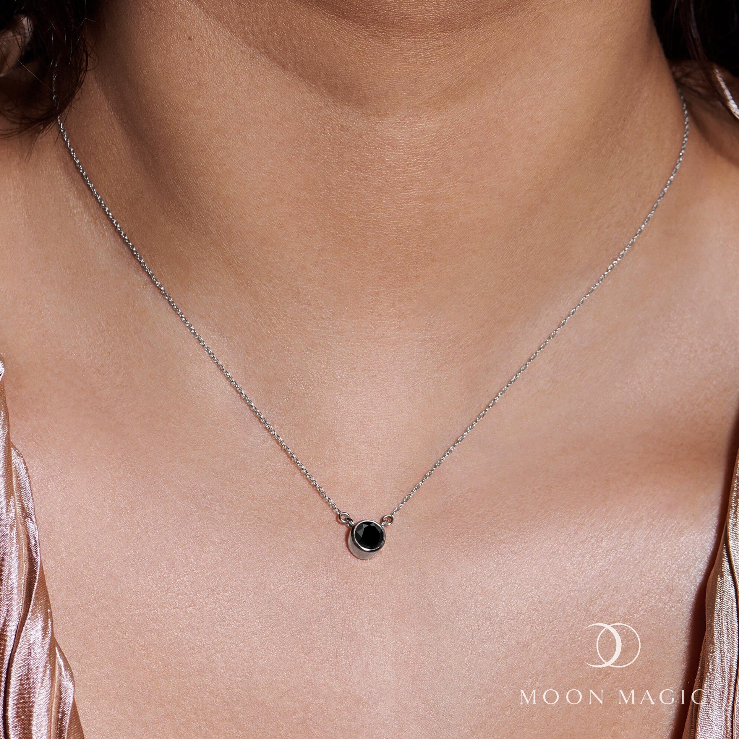 Black Onyx Necklace - Solitaire - Image 6