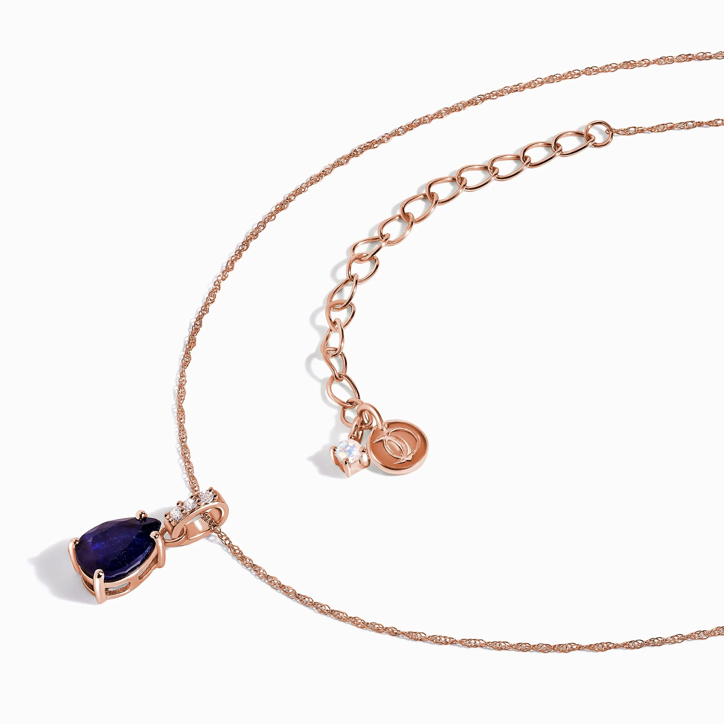 Blue Sapphire Diamond Necklace Sway - September Birthstone - Image 13