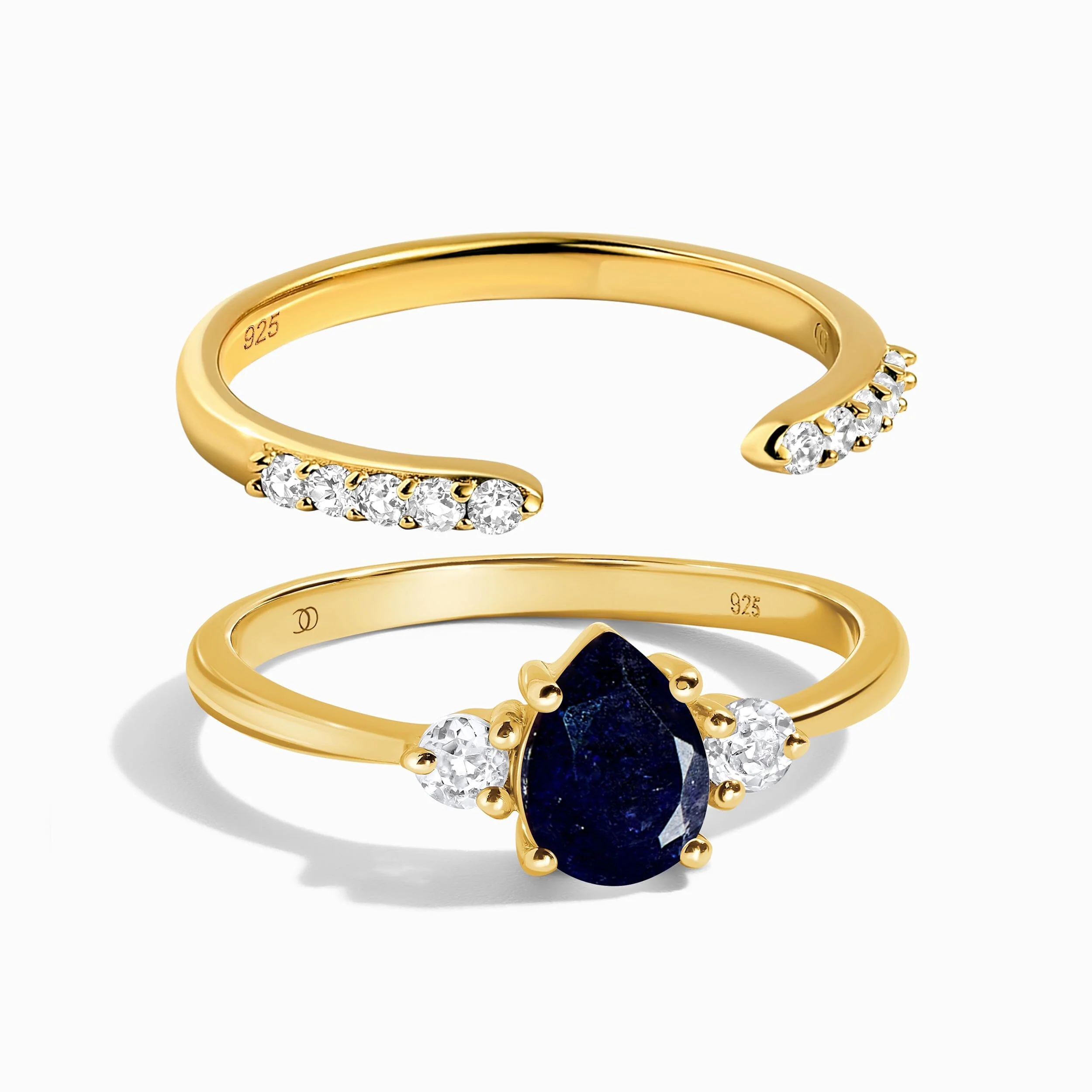 Blue Sapphire Lania Ring & Twinkling Band - Image 5