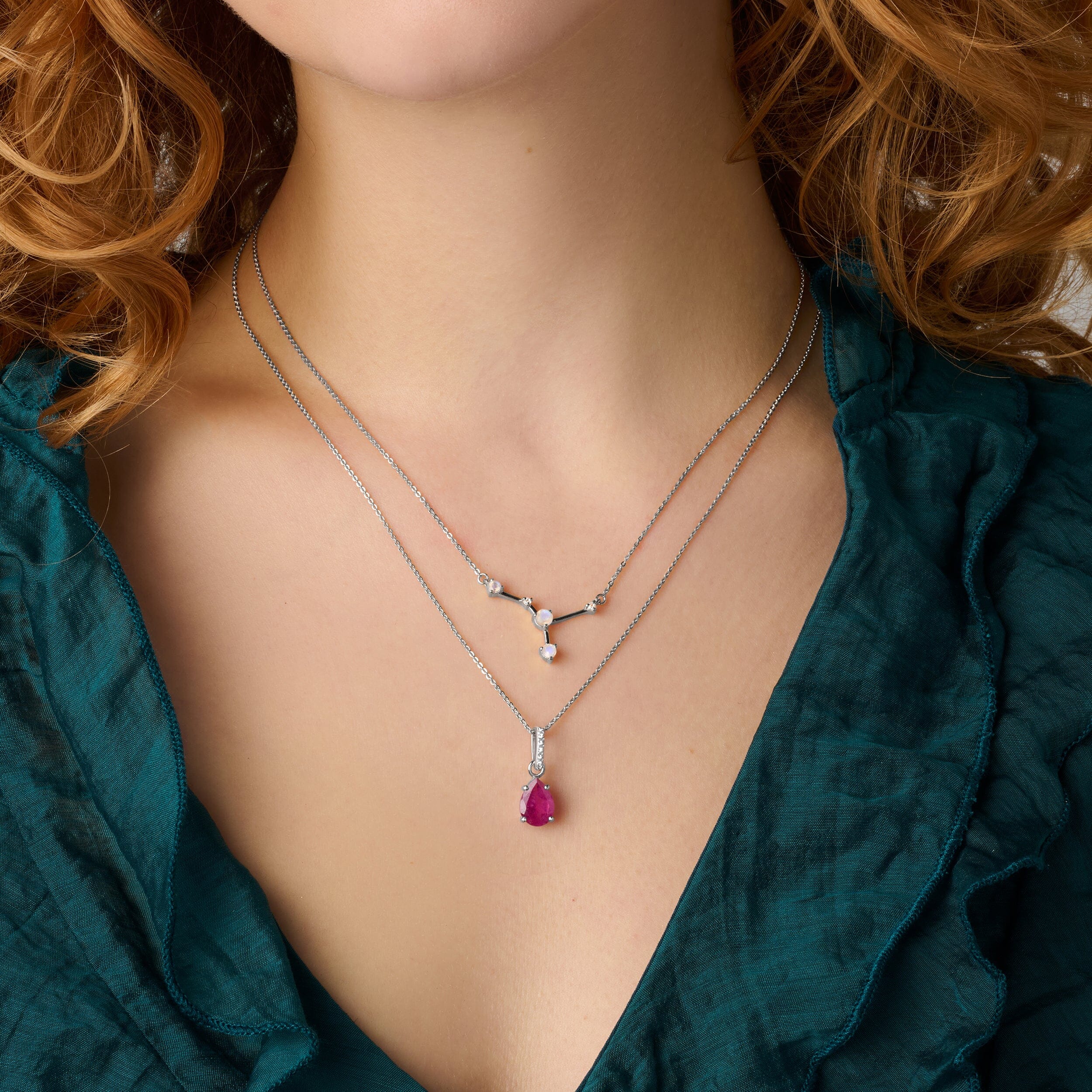 Cancer Zodiac & July Birthstone Necklaces - Image 2