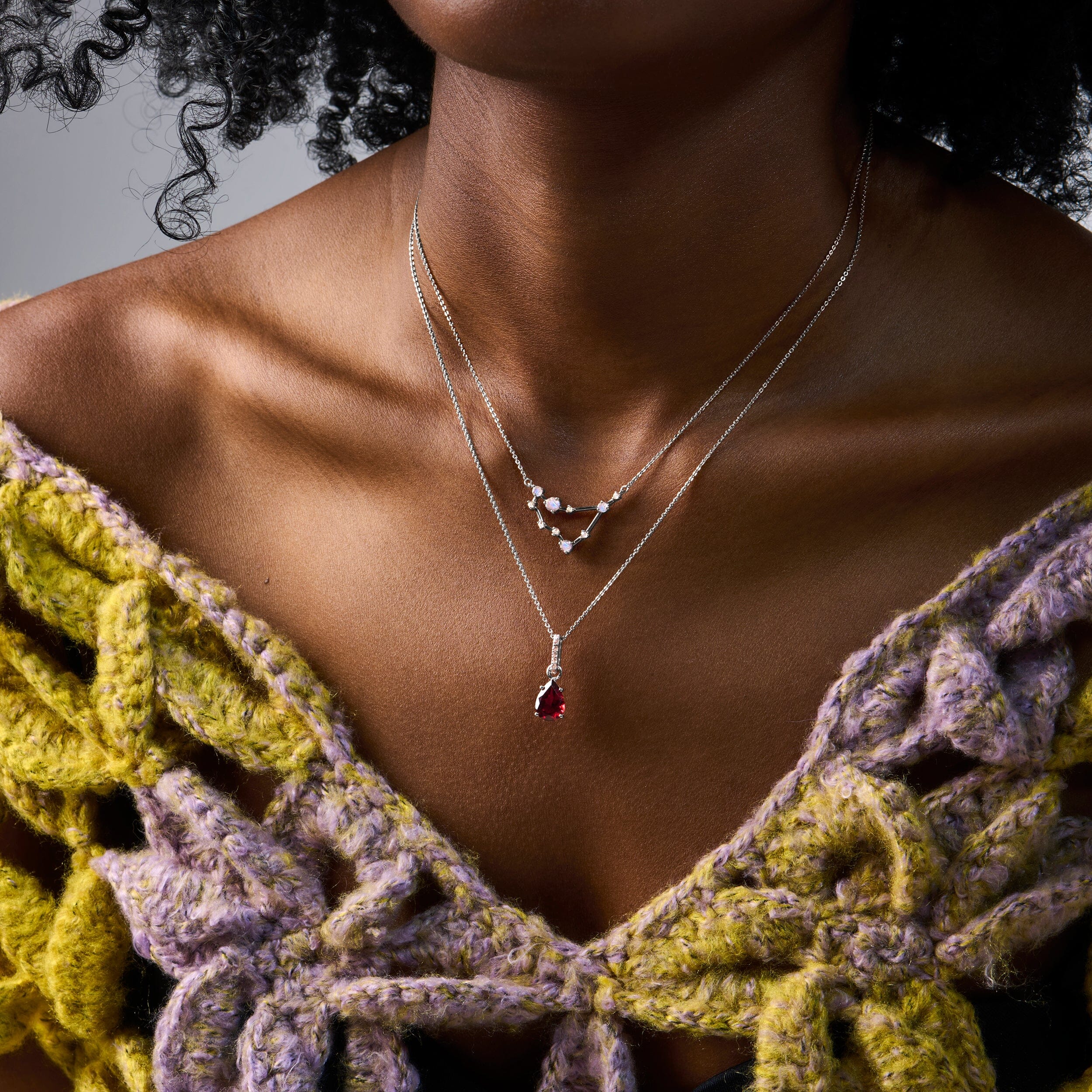 Capricorn Zodiac & January Birthstone Necklaces - Image 2