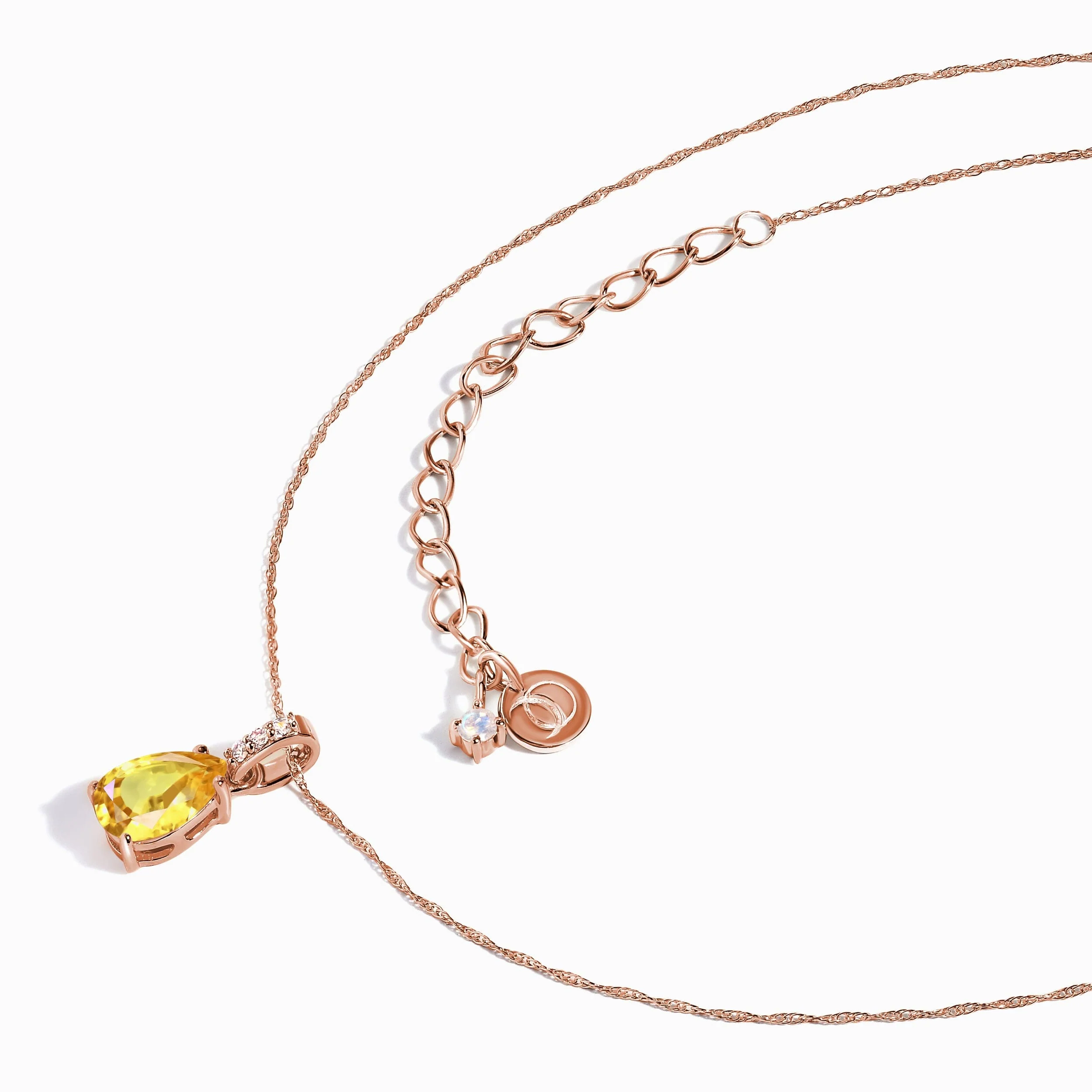 Citrine Diamond Necklace Sway - November Birthstone - Image 11