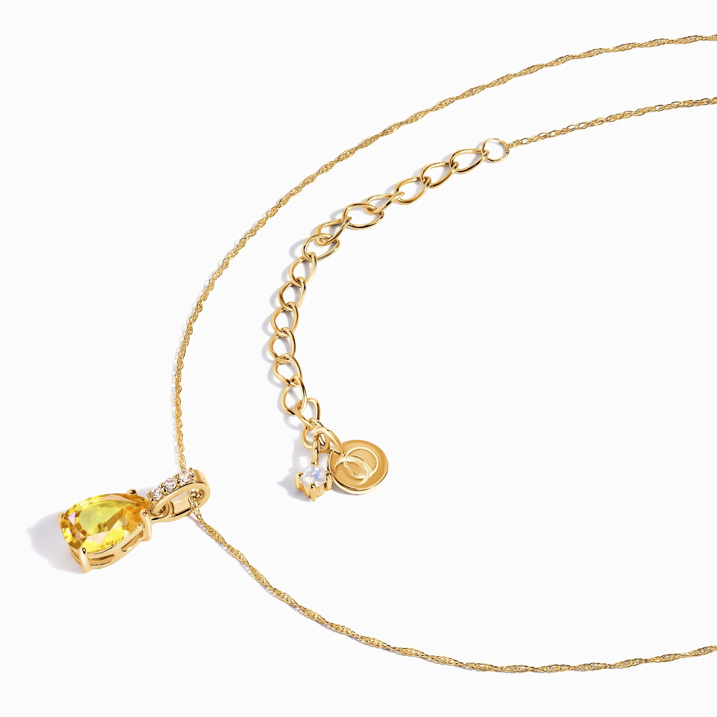 Citrine Diamond Necklace Sway - November Birthstone - Image 13