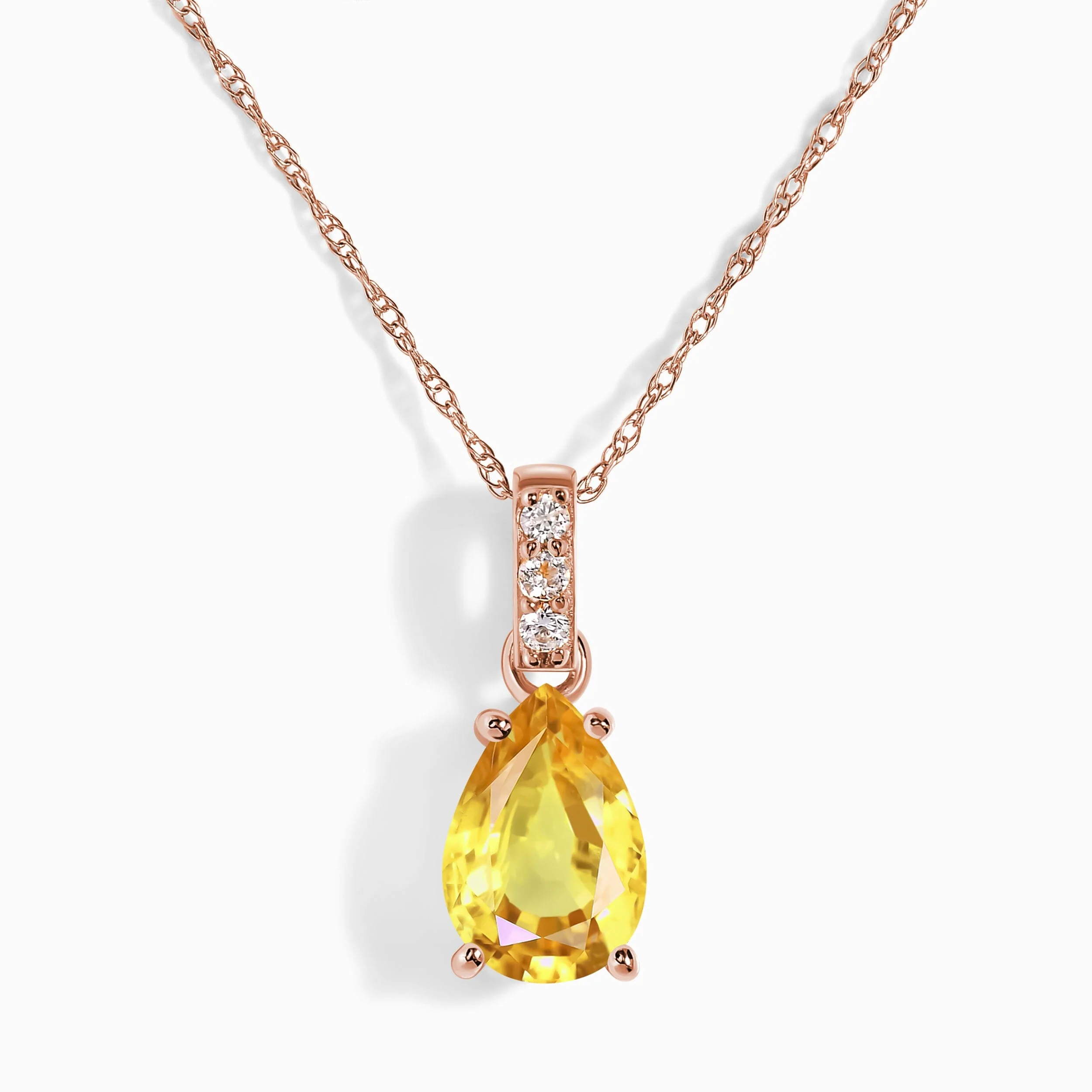 Citrine Diamond Necklace Sway - November Birthstone - Image 3