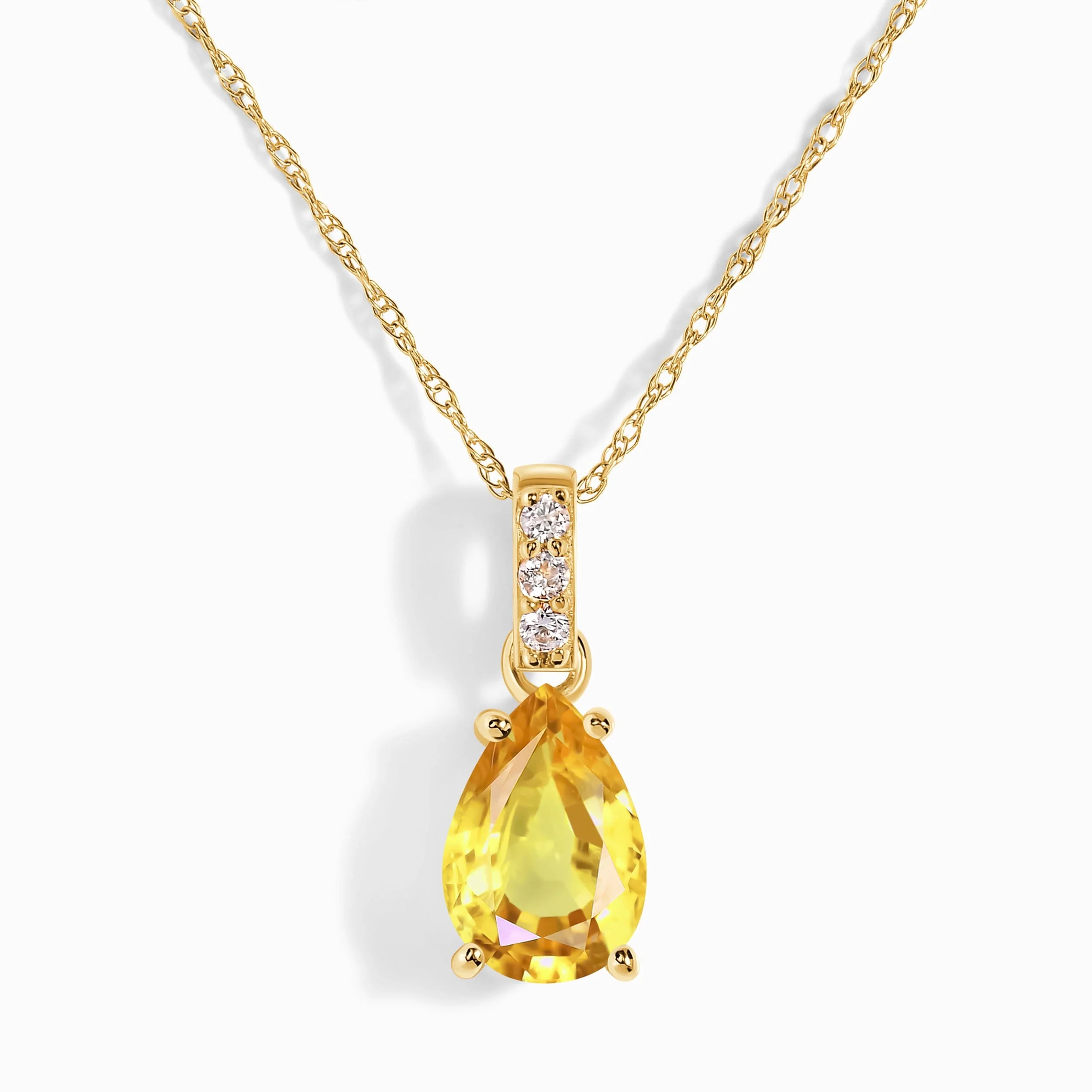 Citrine Diamond Necklace Sway - November Birthstone - Image 5