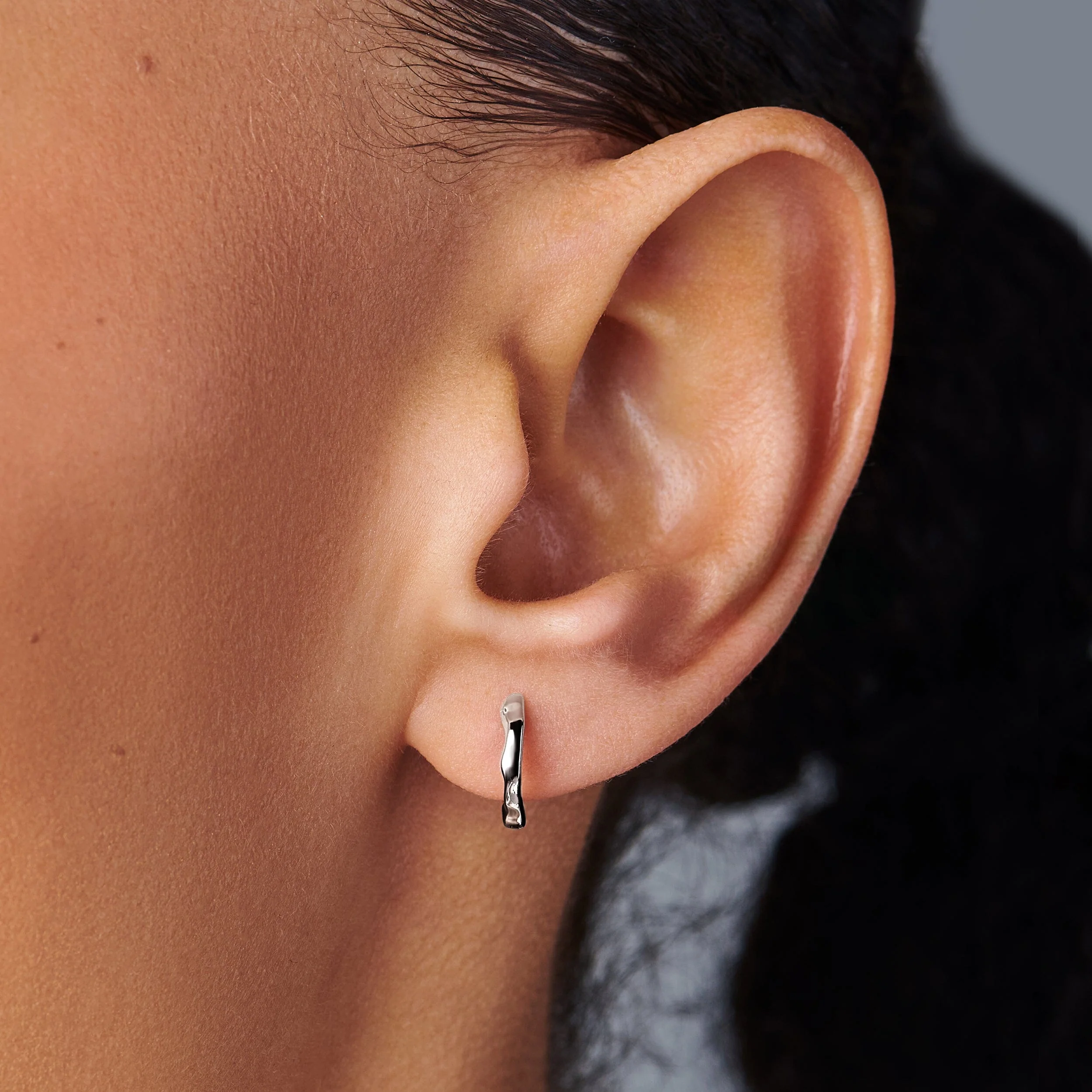 Earrings - Simple Flow Hoops - Image 2