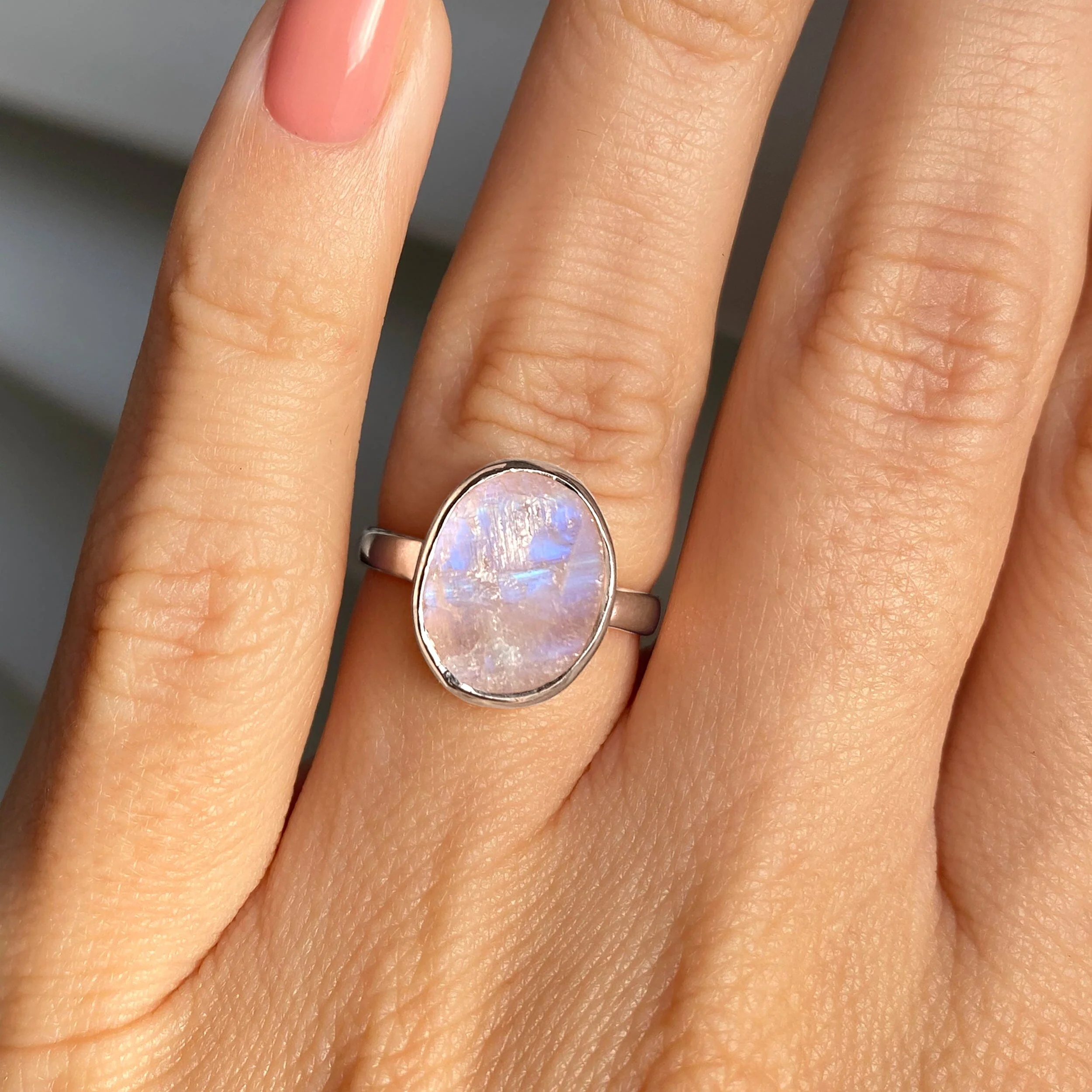 Raw Crystal Ring - Enfolded Moonstone - Image 2