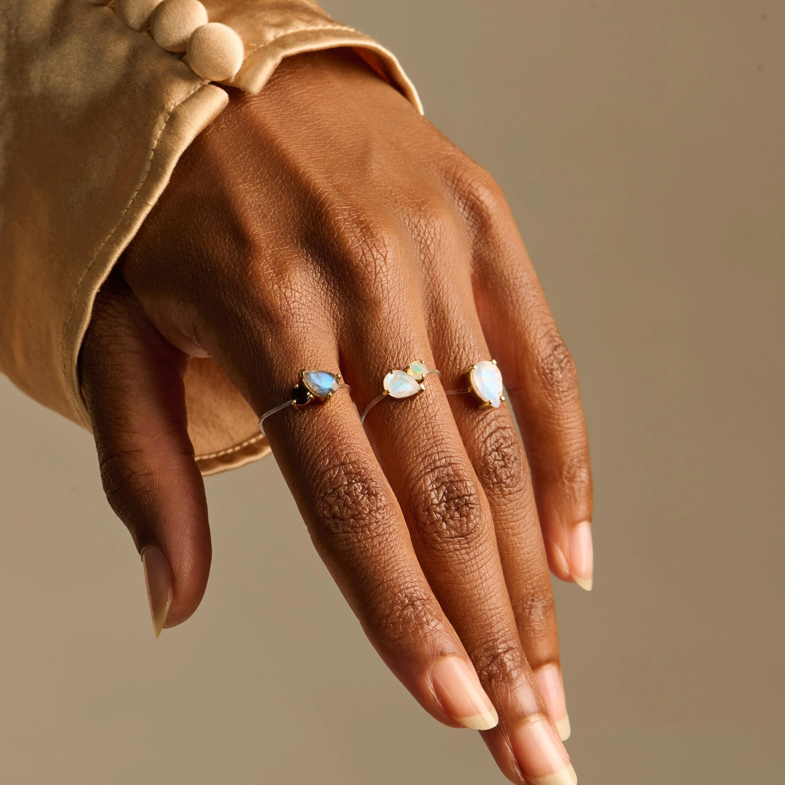 Floating Ring - Toi Et Moi Moonstone & Opal - Image 12