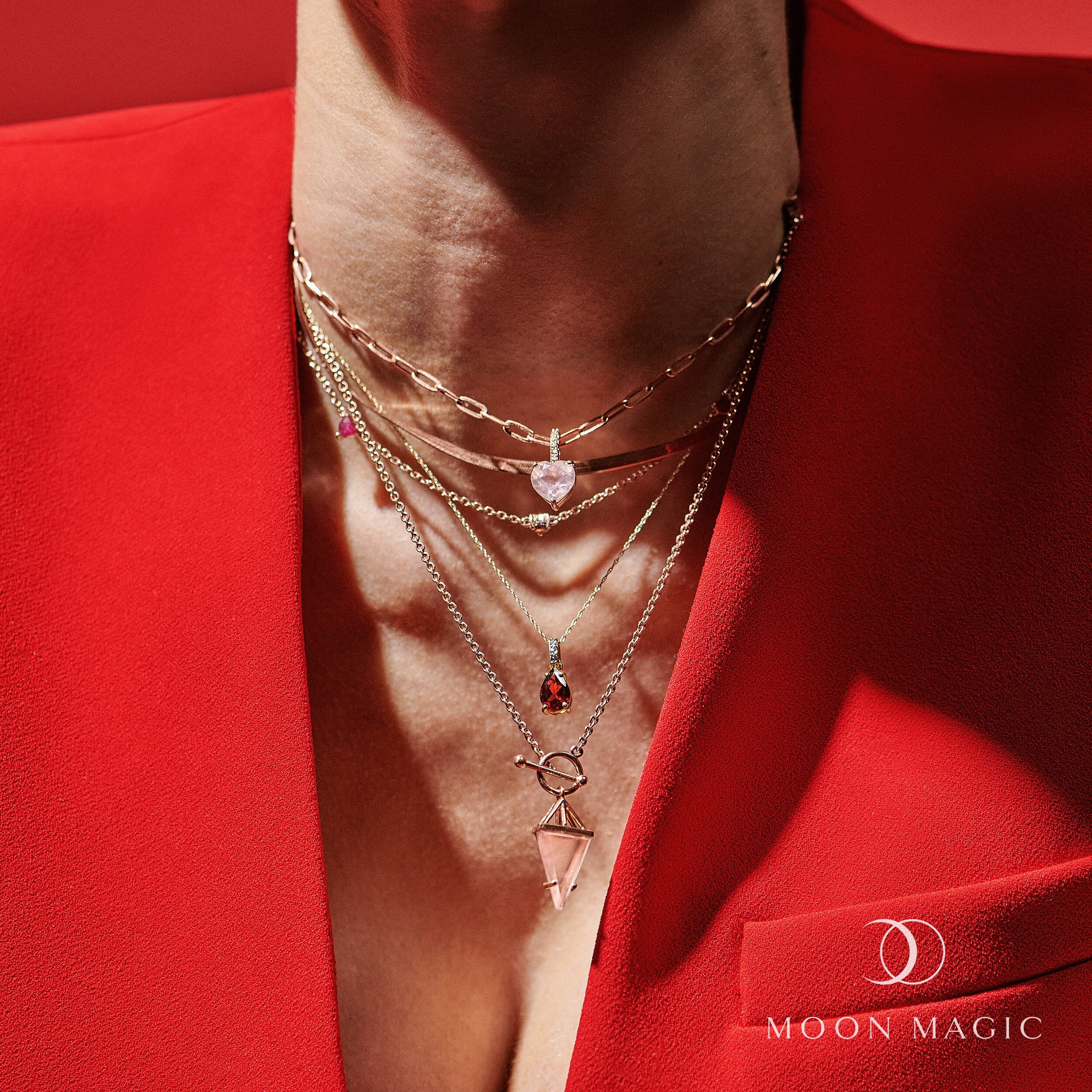 Garnet Diamond Necklace Sway - January Birthstone - Image 13