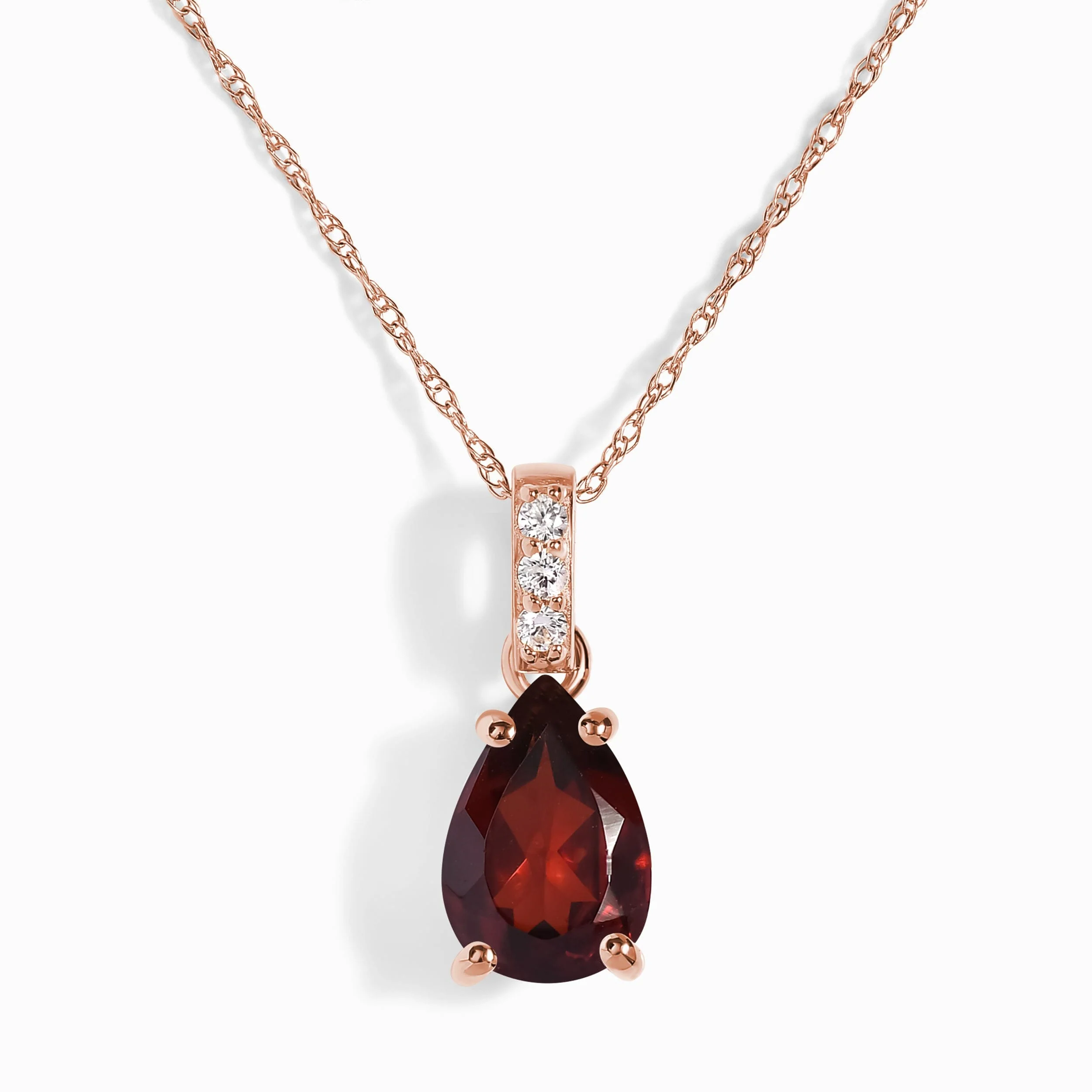 Garnet Diamond Necklace Sway - January Birthstone - Image 3