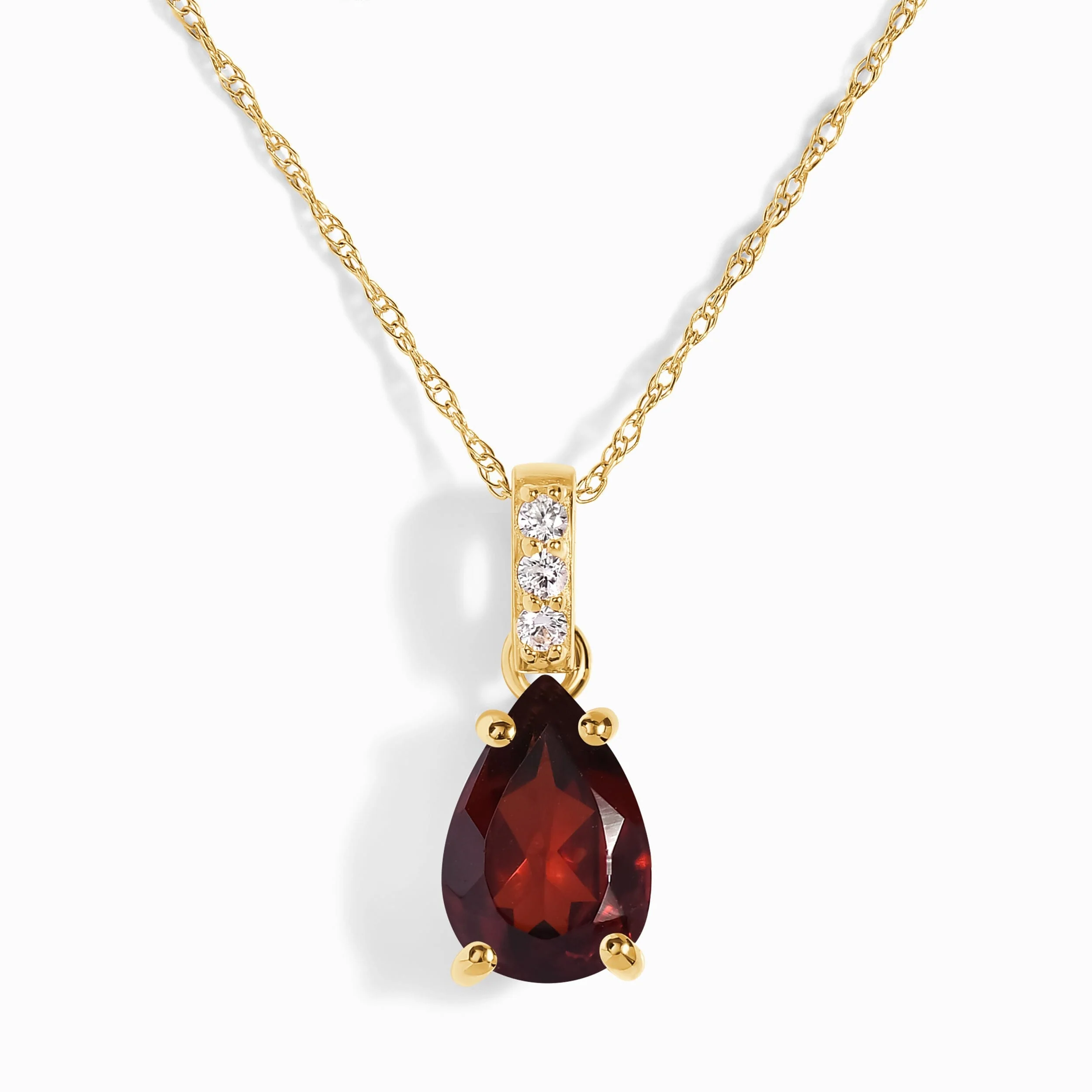Garnet Diamond Necklace Sway - January Birthstone - Image 5