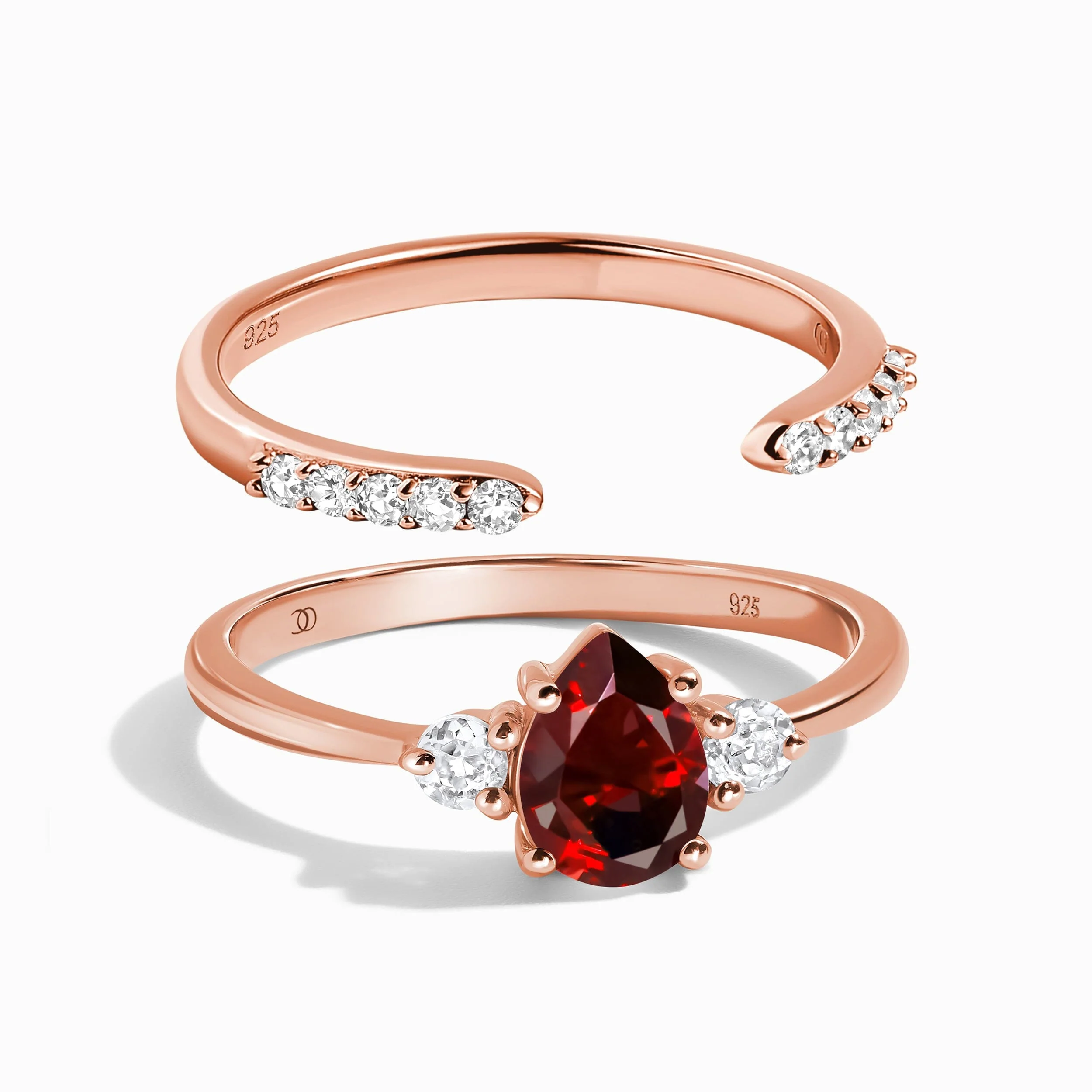 Garnet Lania Ring & Twinkling Band - Image 3