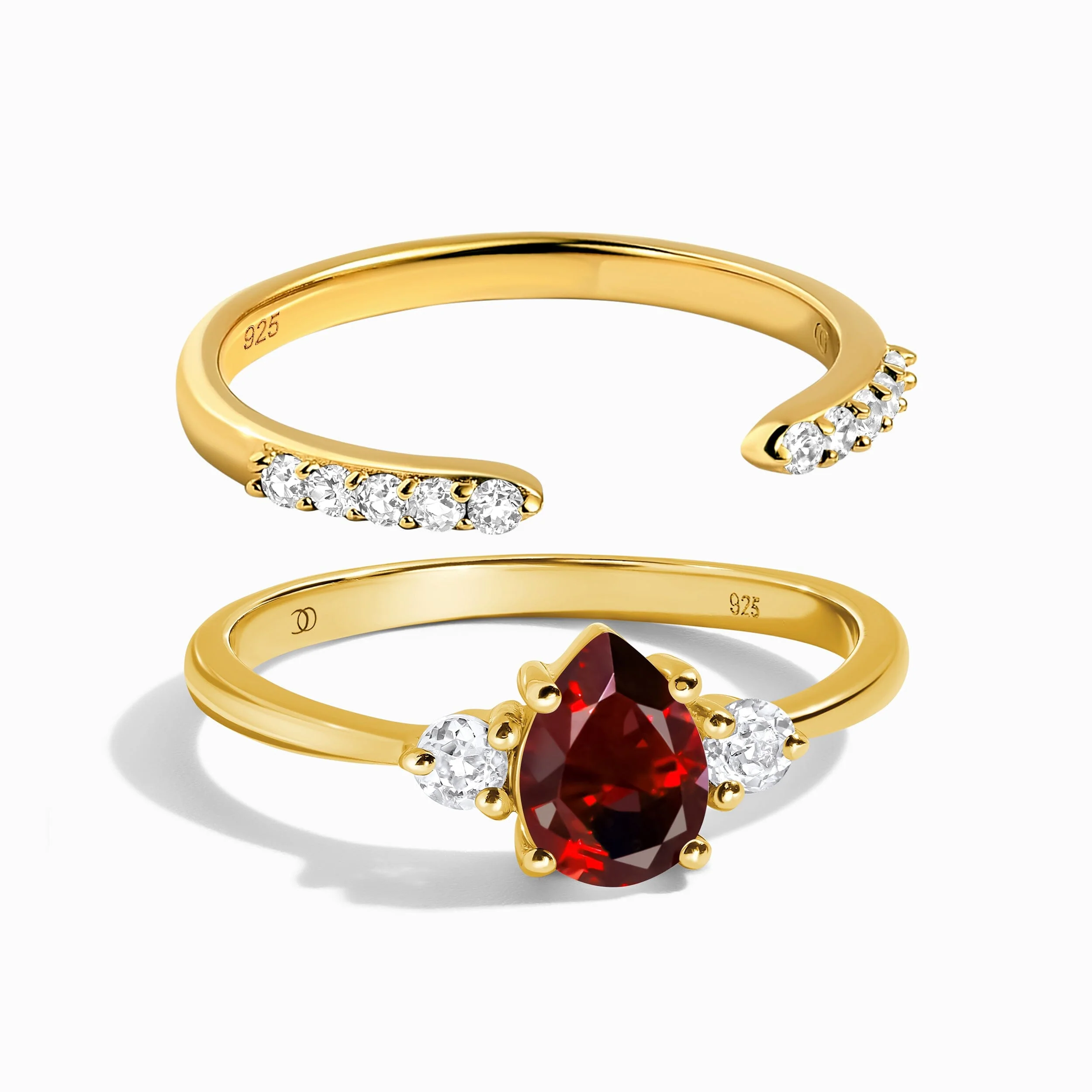 Garnet Lania Ring & Twinkling Band - Image 5