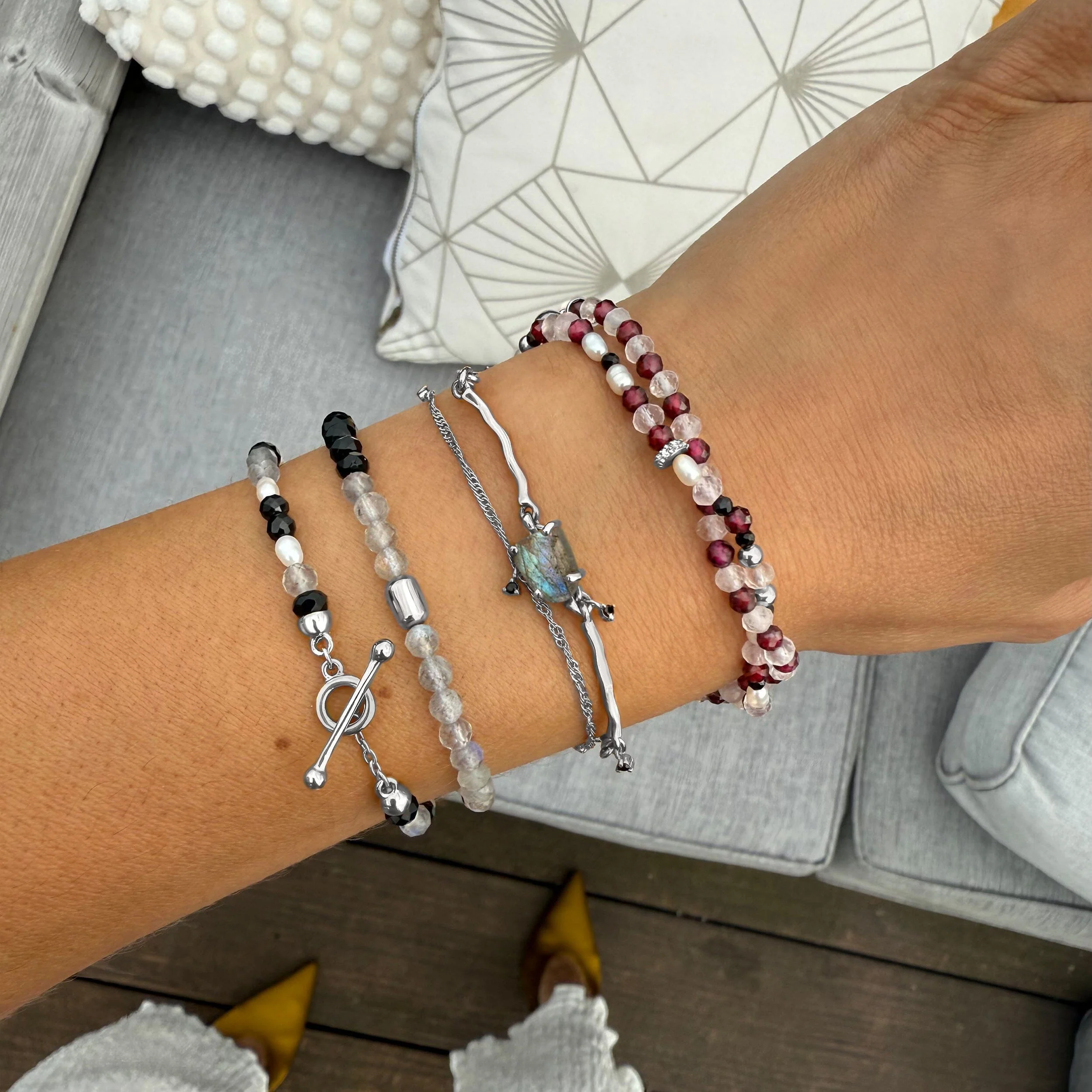 Raw Crystal Bracelet - Flow Labradorite - Image 3
