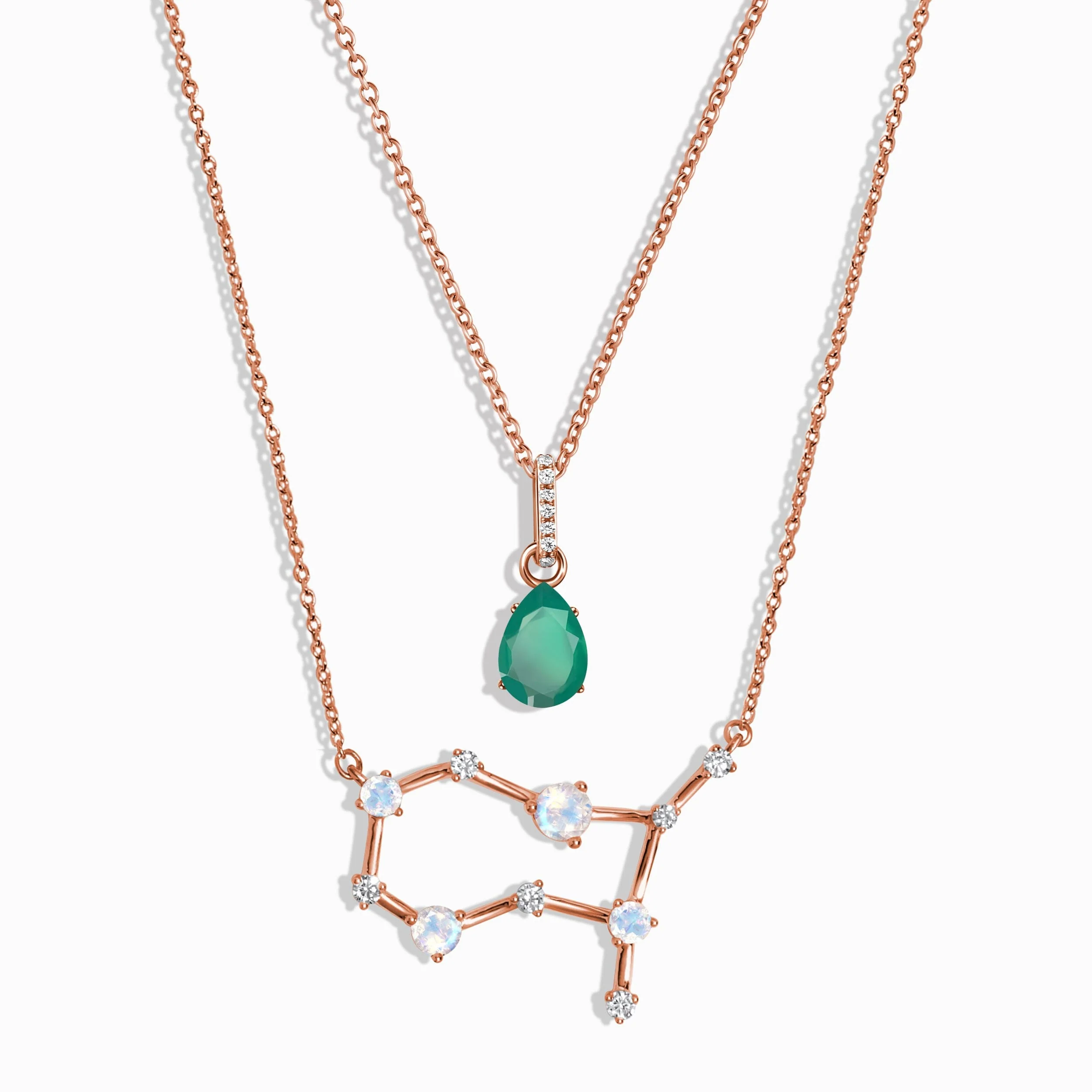 Gemini Zodiac & May Birthstone Necklaces - Image 4