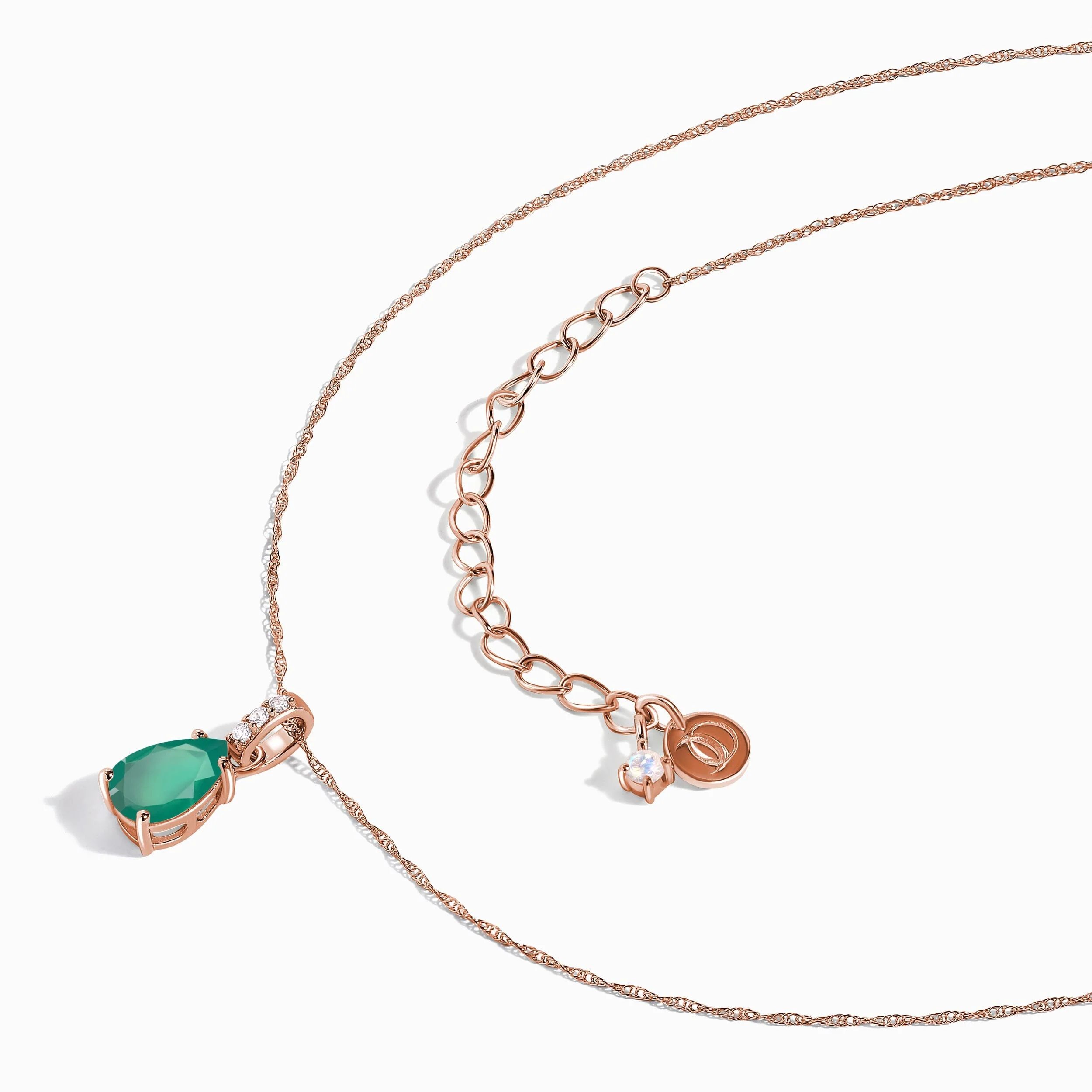 Green Onyx Diamond Necklace Sway - May Birthstone - Image 13