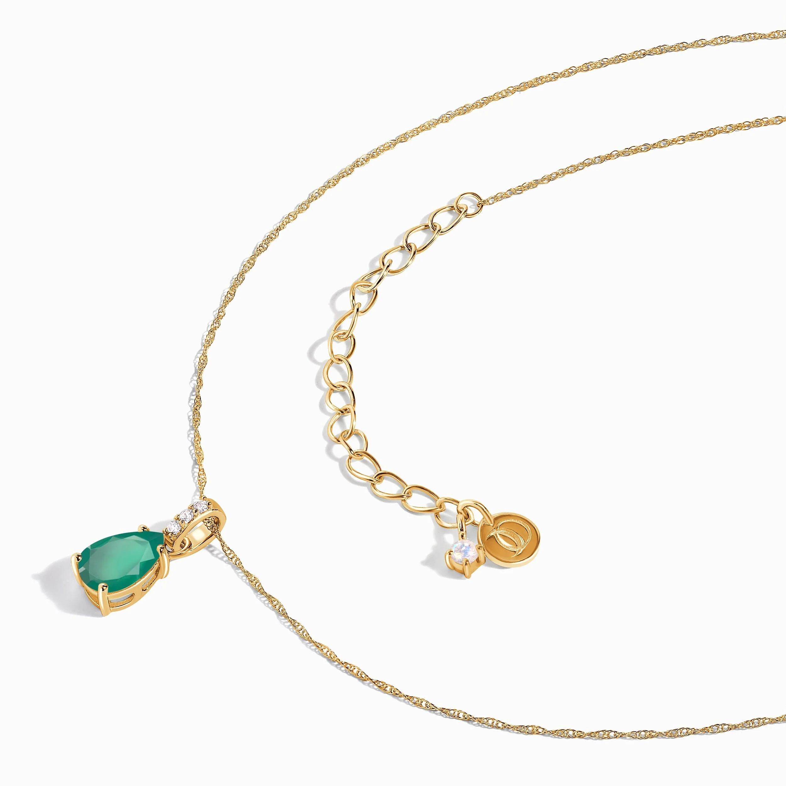 Green Onyx Diamond Necklace Sway - May Birthstone - Image 17