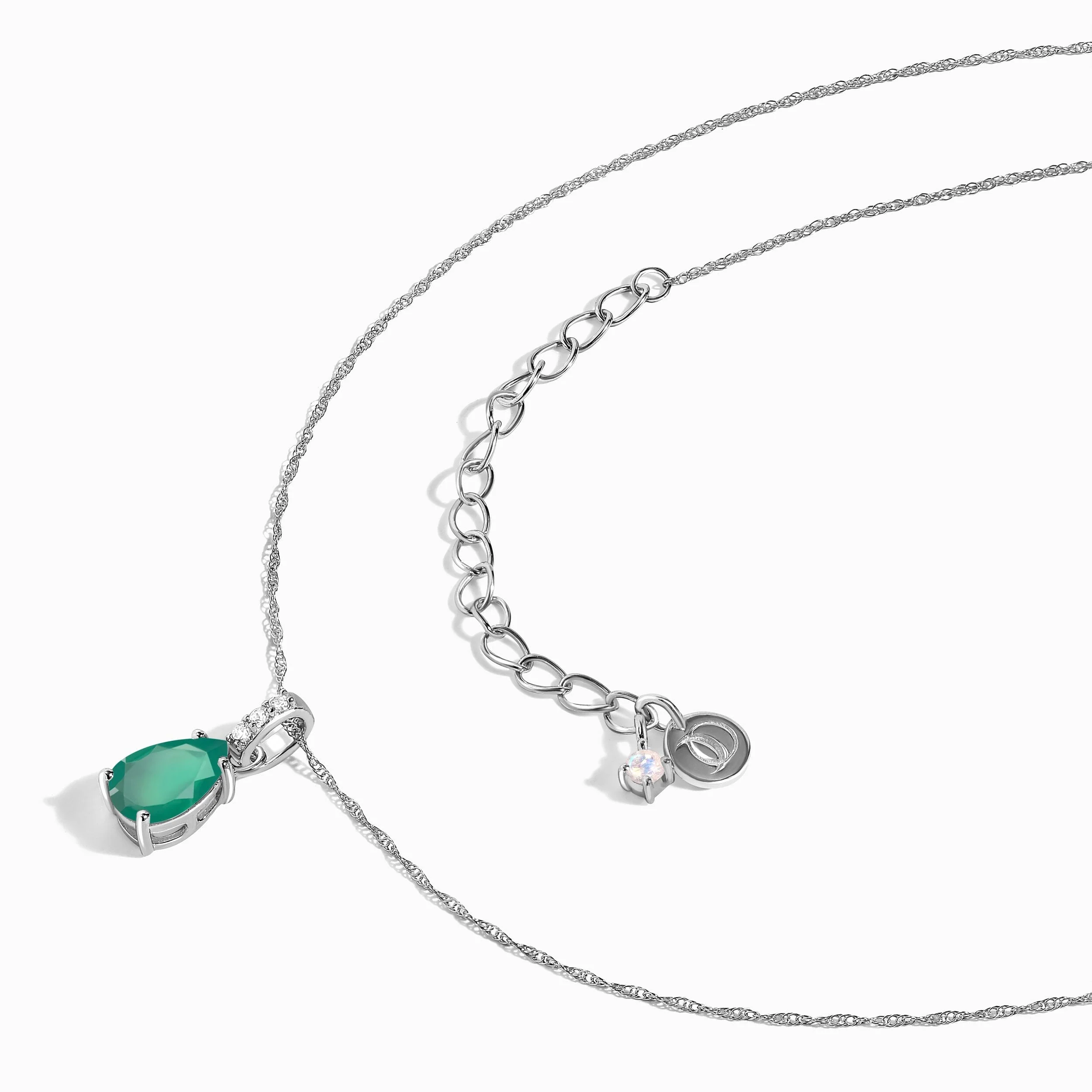 Green Onyx Diamond Necklace Sway - May Birthstone - Image 9